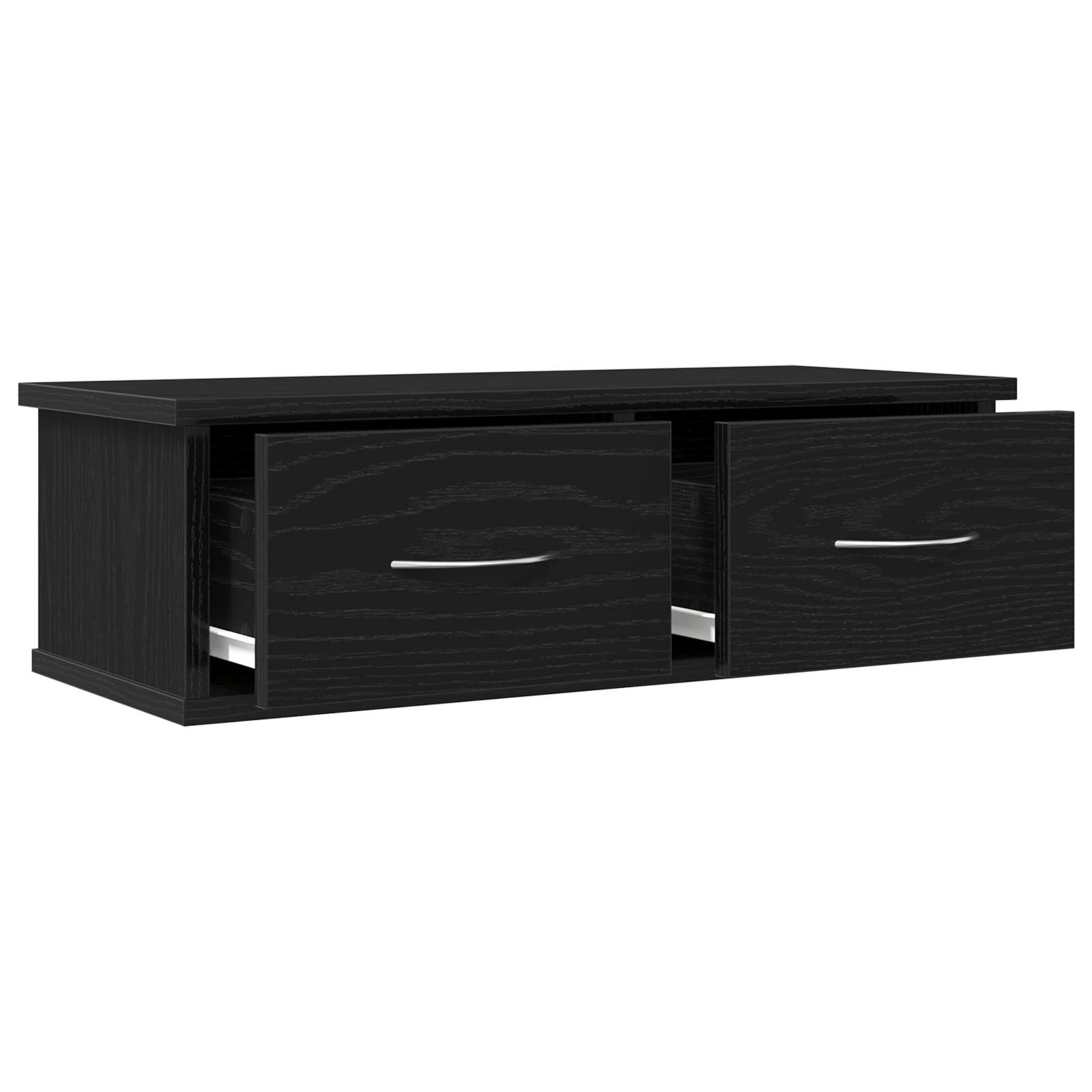 Raft de perete cu sertar, stejar negru, 60x26x18,5 cm, lemn — imaginea 5