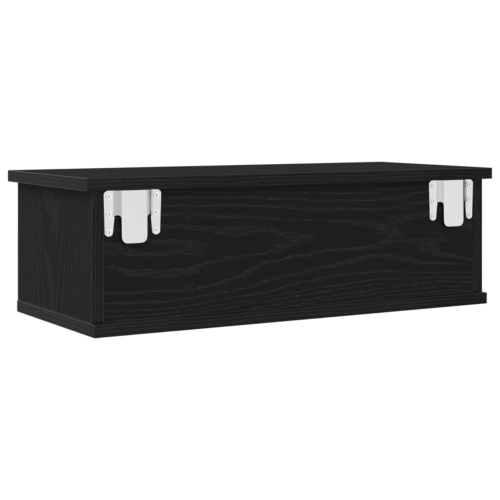Raft de perete cu sertar, stejar negru, 60x26x18,5 cm, lemn — imaginea 6