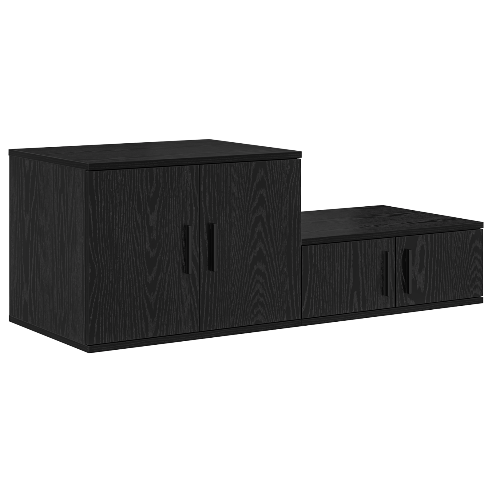 Dulap de depozitare, negru, 127x41x40 cm, lemn prelucrat — imaginea 5