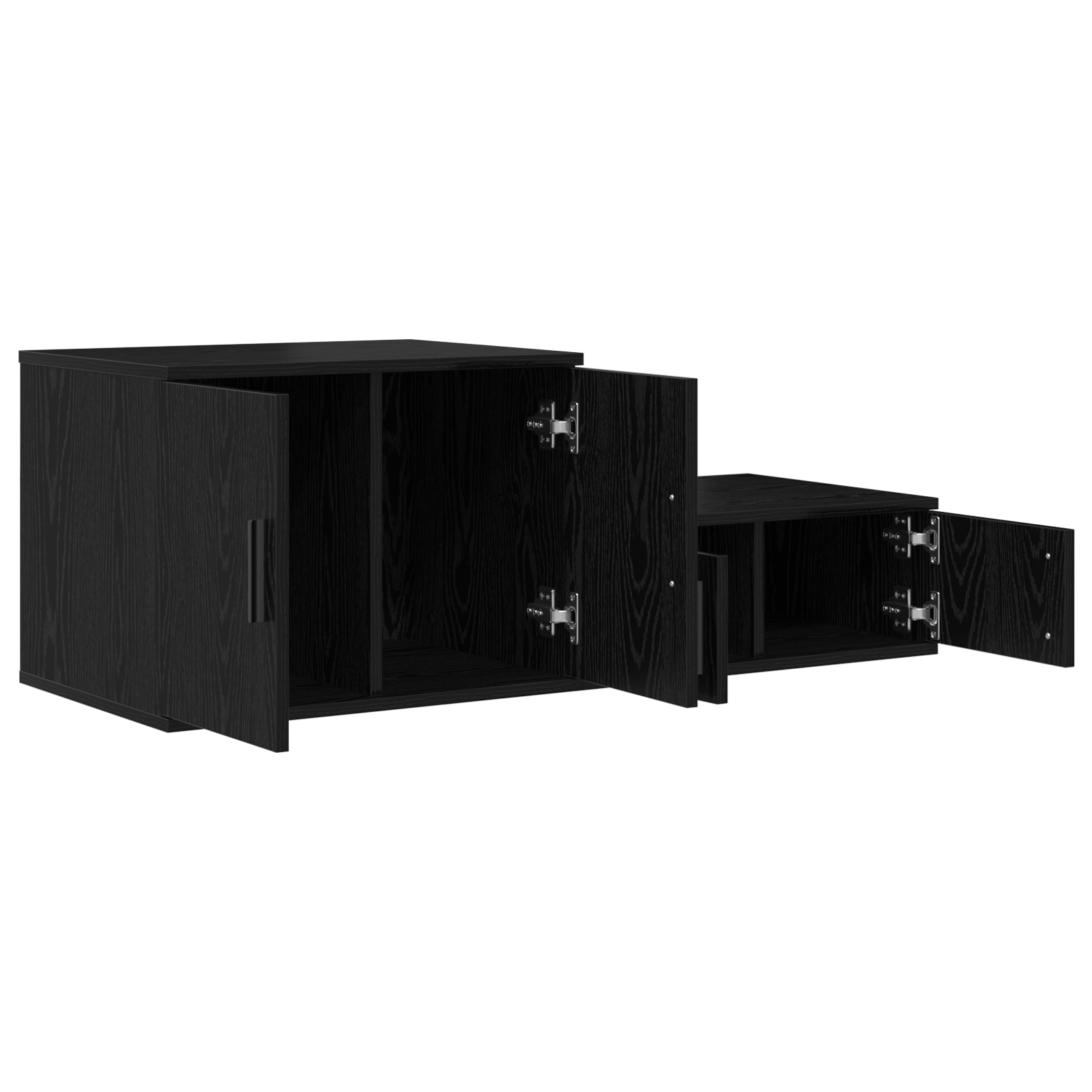 Dulap de depozitare, negru, 127x41x40 cm, lemn prelucrat — imaginea 6