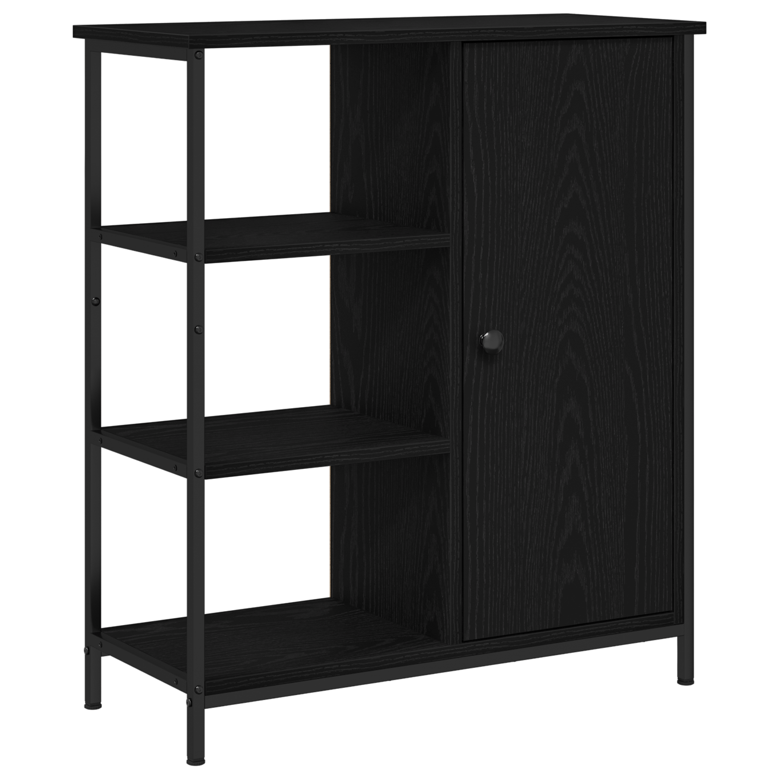 Bufet Negru Stejar 70x30x80 cm Lemn prelucrat — imaginea 2