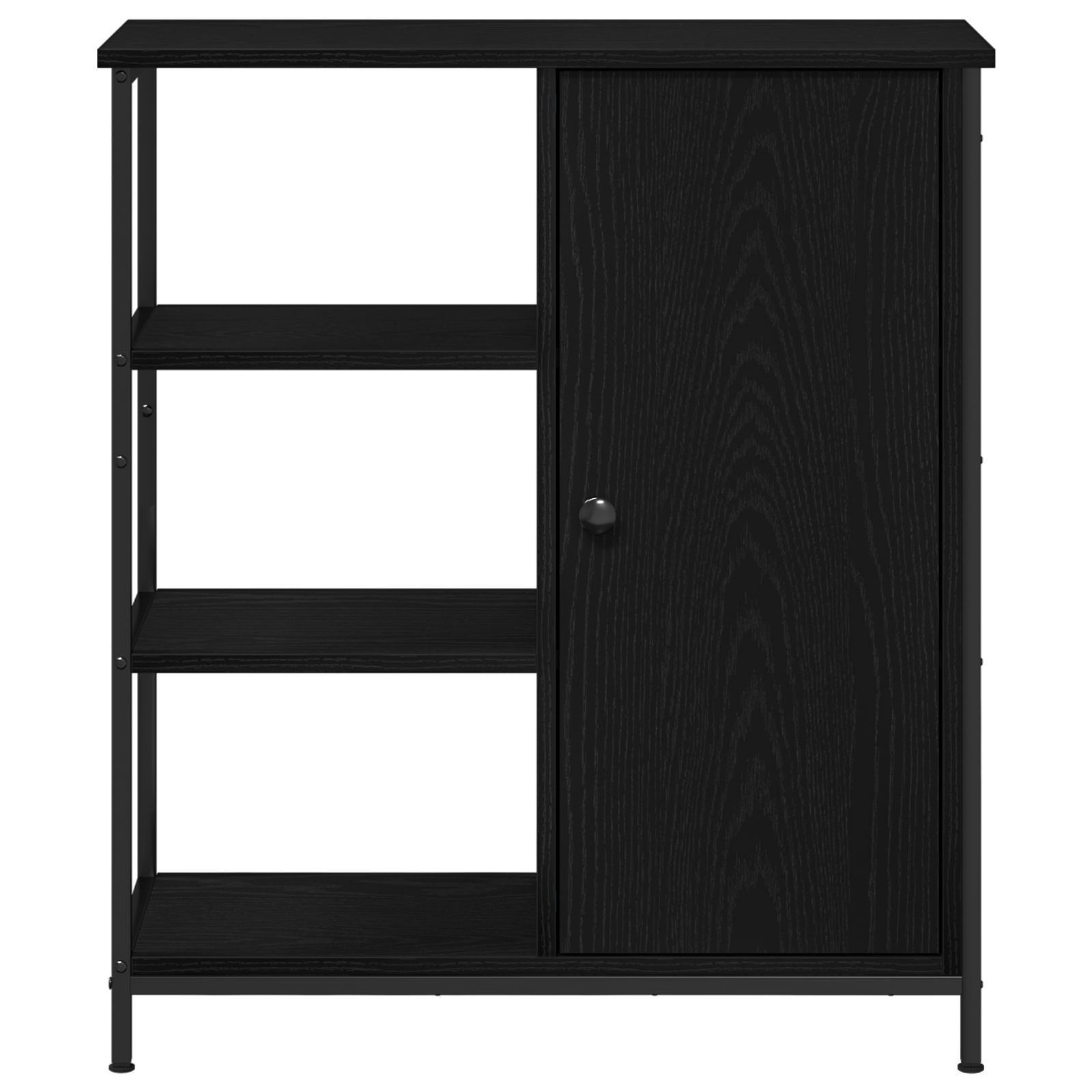 Bufet Negru Stejar 70x30x80 cm Lemn prelucrat — imaginea 5