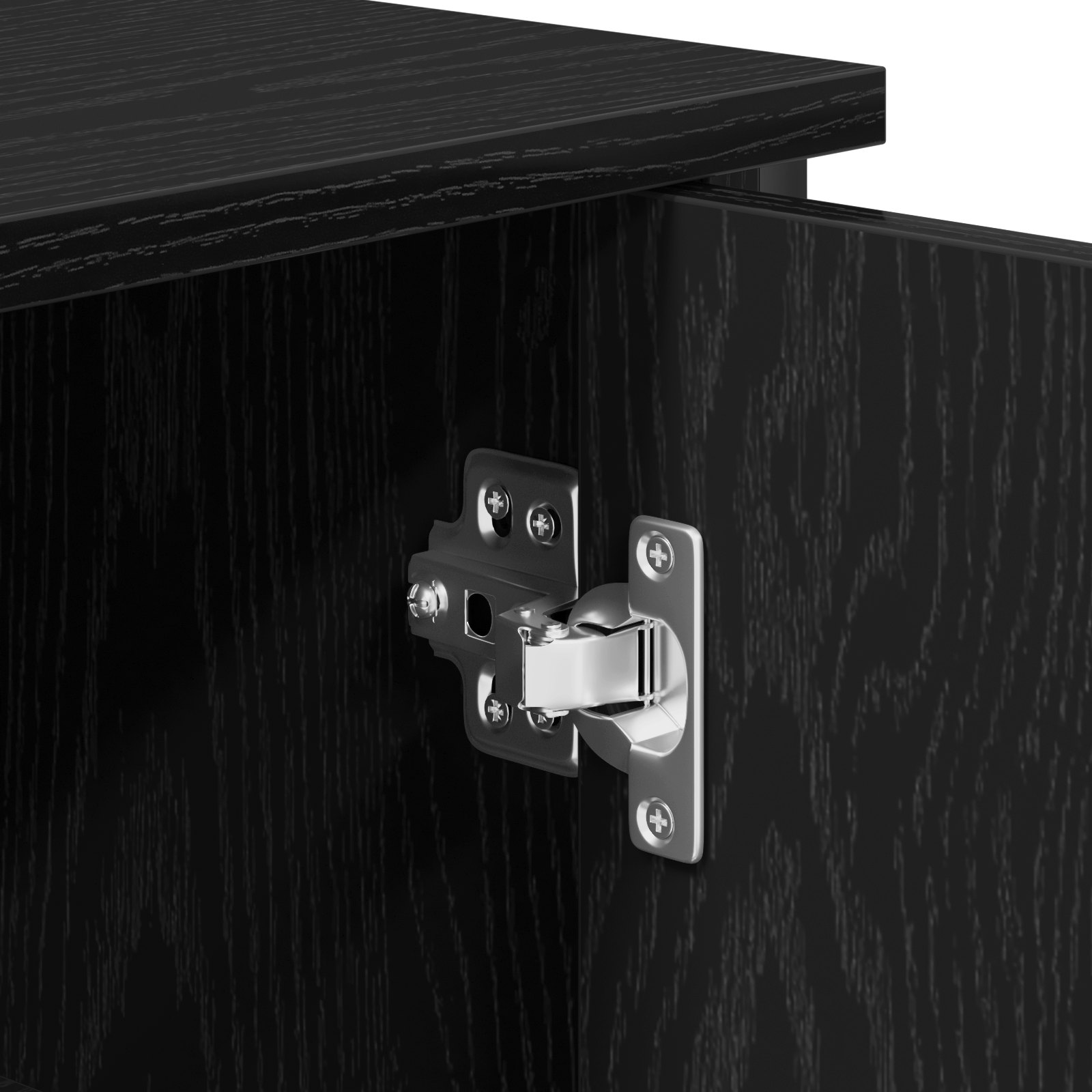 Bufet Negru Stejar 70x30x80 cm Lemn prelucrat — imaginea 7