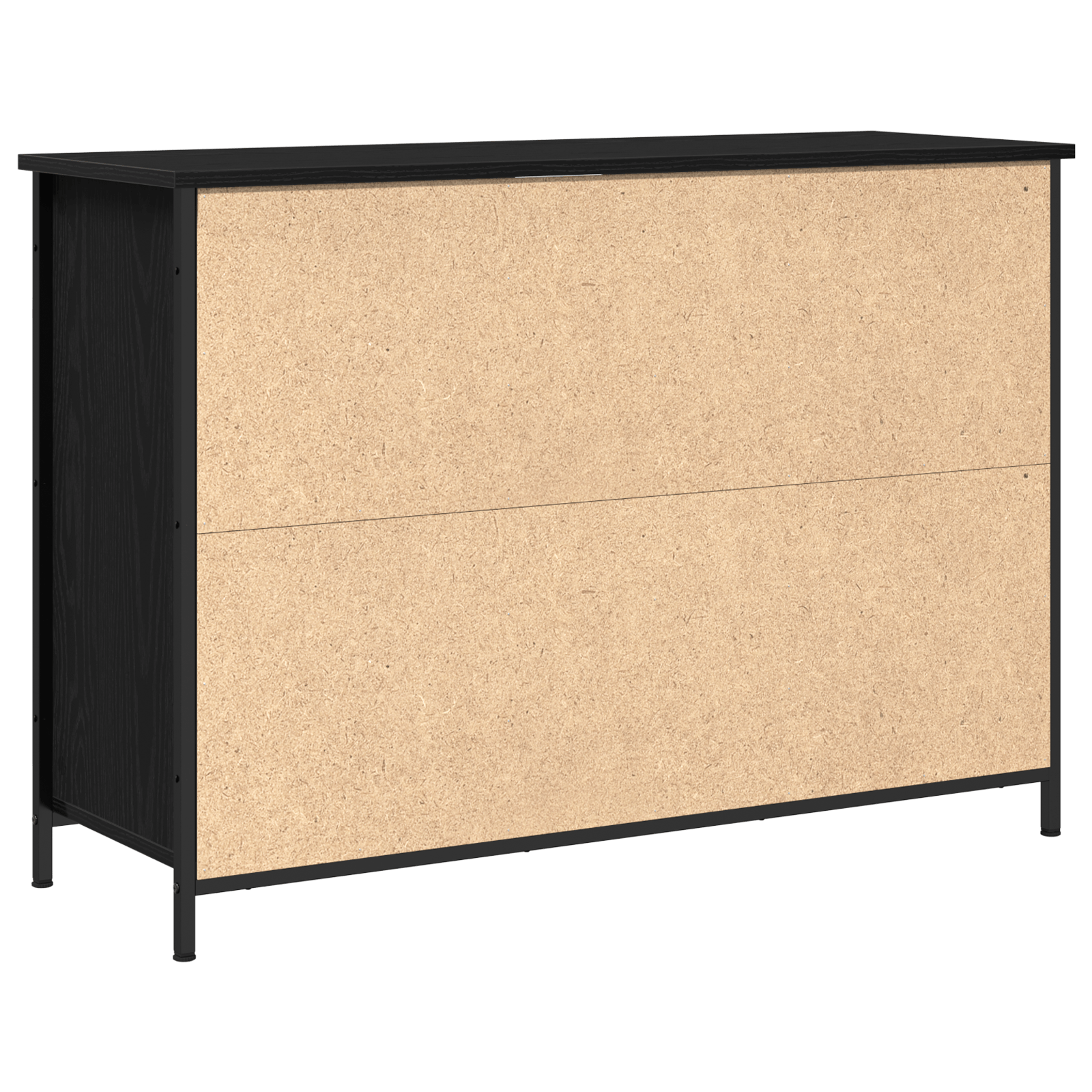 Buffet Stejar Negru 100x35x70 cm Lemn prelucrat si Otel — imaginea 5