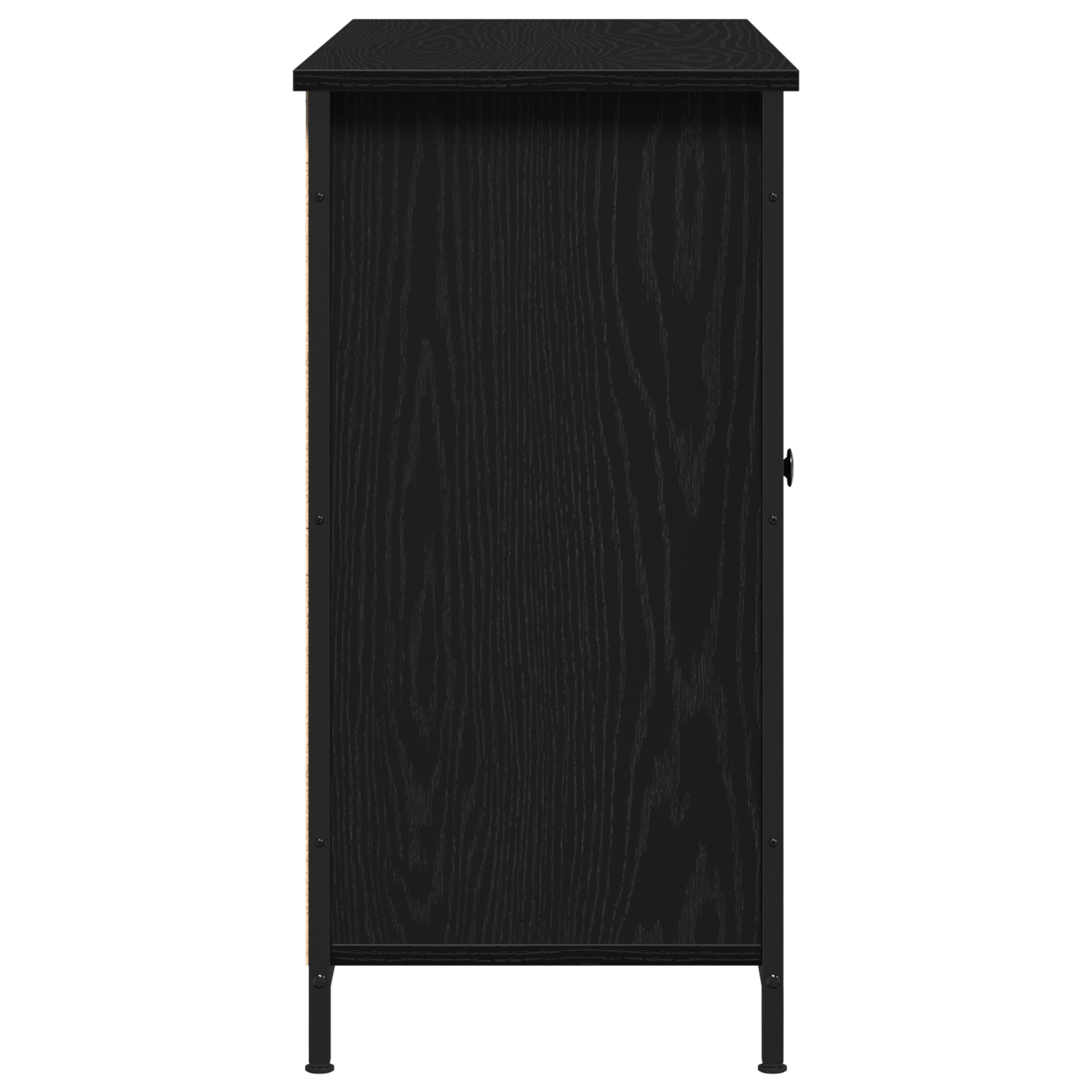 Buffet Stejar Negru 100x35x70 cm Lemn prelucrat si Otel — imaginea 7