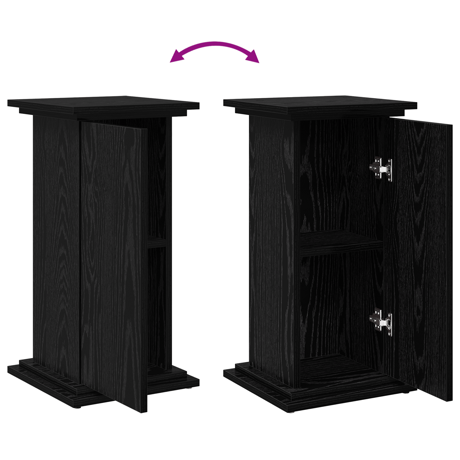 Suport de Expunere cu Spatiu de Depozitare Stejar Negru 31x30x60 cm Lemn Ingineresc — imaginea 11