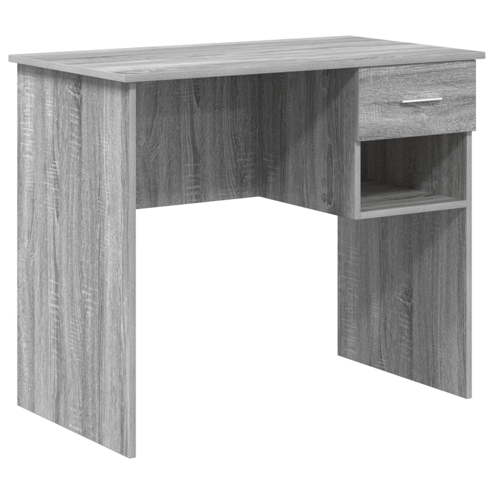 Birou cu stocare Gri Sonoma 90x49.5x75 cm Lemn prelucrat — imaginea 2
