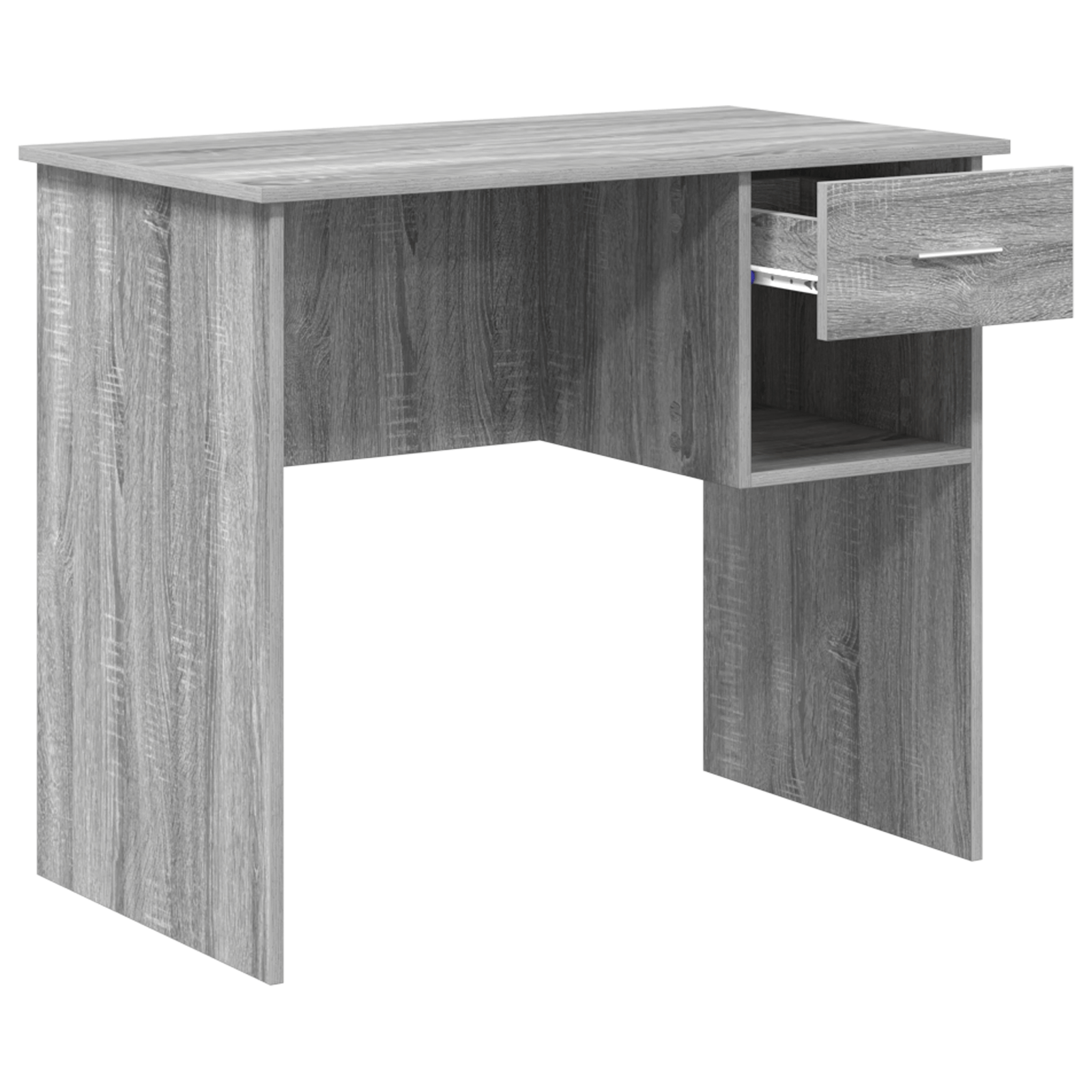 Birou cu stocare Gri Sonoma 90x49.5x75 cm Lemn prelucrat — imaginea 4