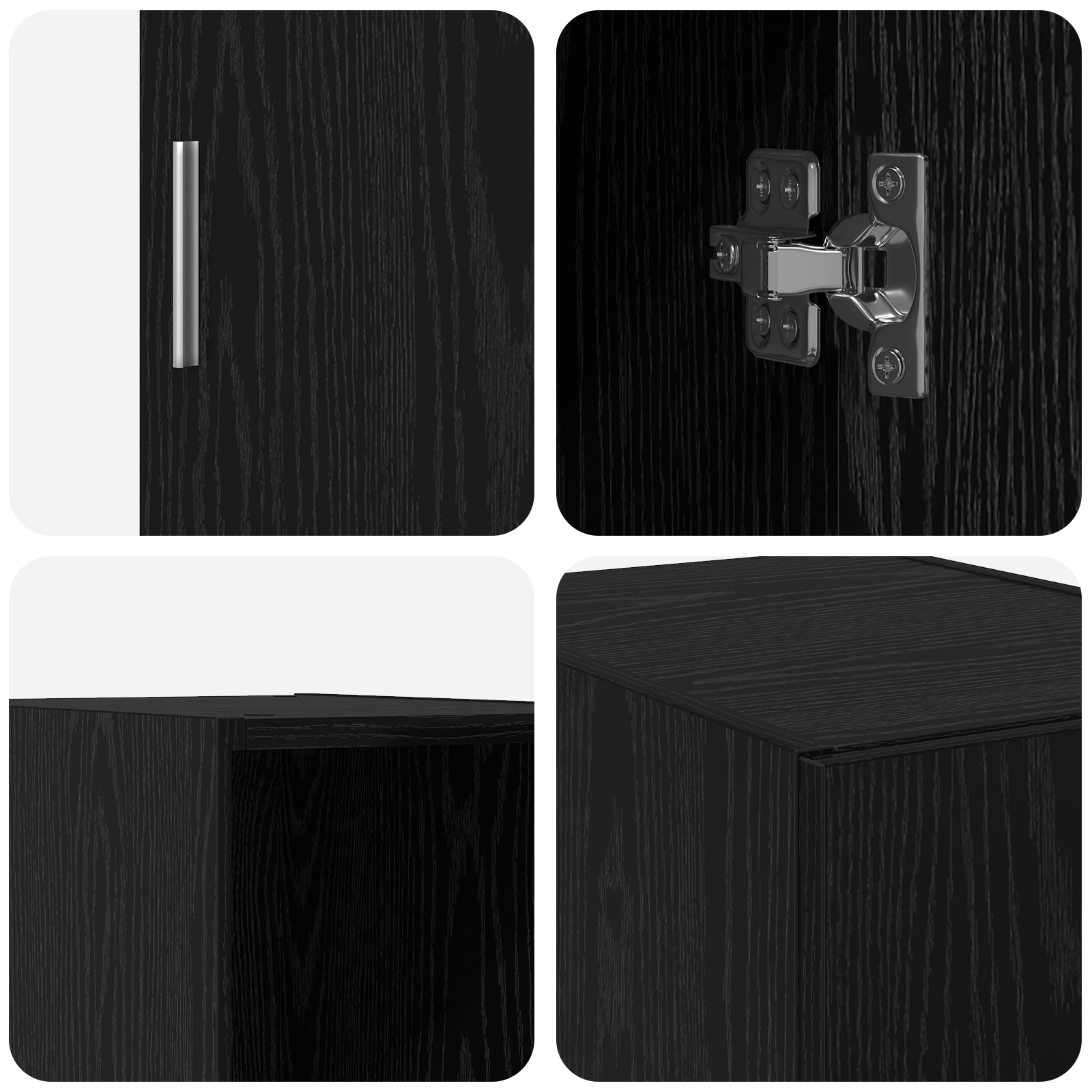 Cabinet de Perete Stejar Negru 30x42.5x40 cm Lemn — imaginea 8