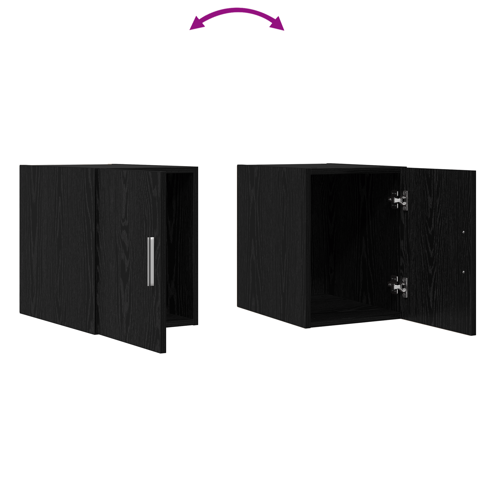 Cabinet de Perete Stejar Negru 30x42.5x40 cm Lemn — imaginea 9