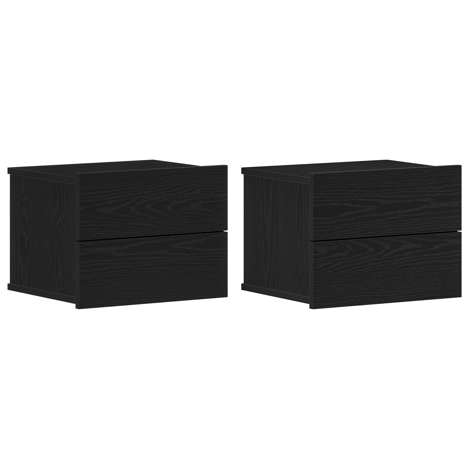 Noptiere. 2 buc., stejar negru, 40x30x30 cm, lemn prelucrat — imaginea 2
