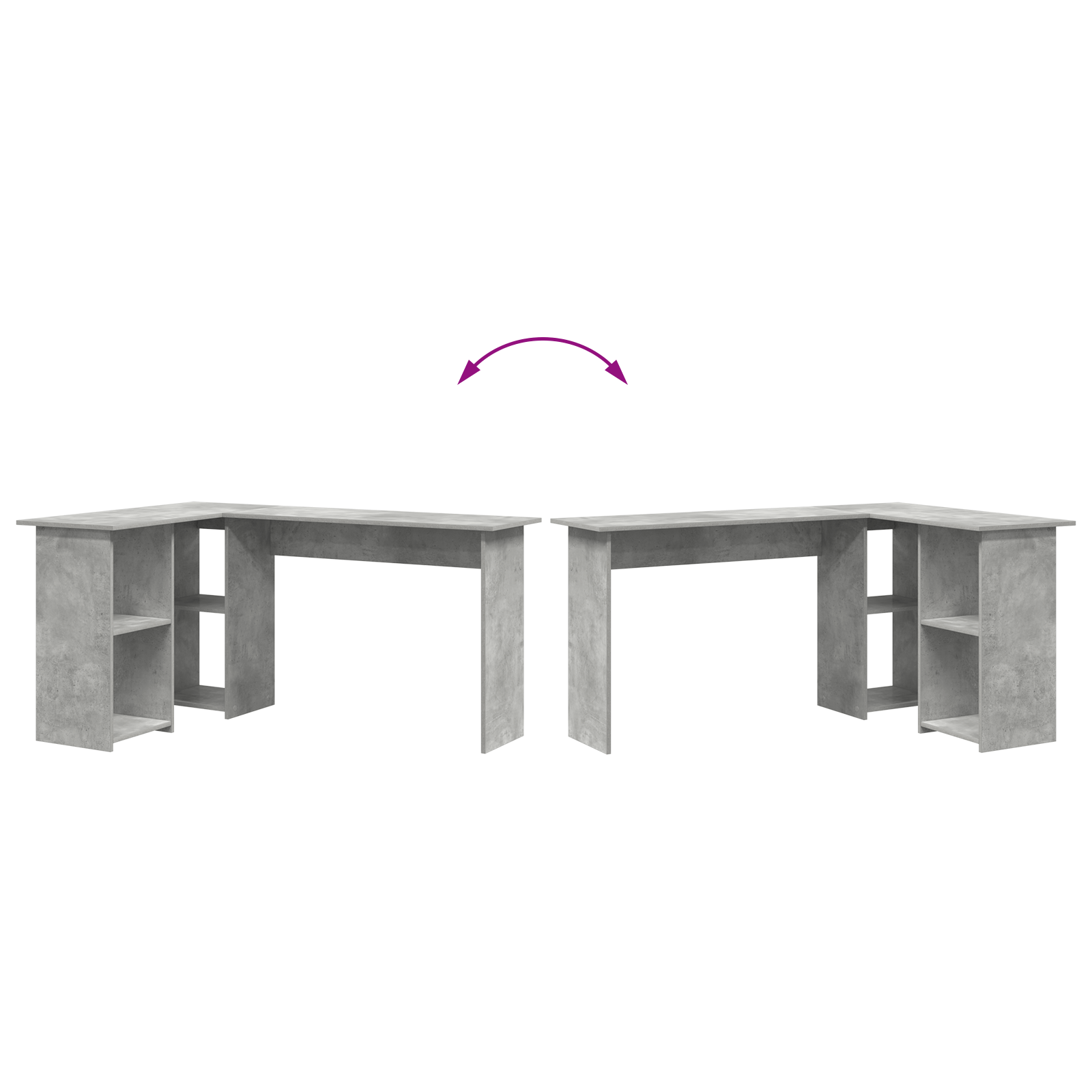 Birou de calculator gri beton gri beton placi aglomerate — imaginea 8