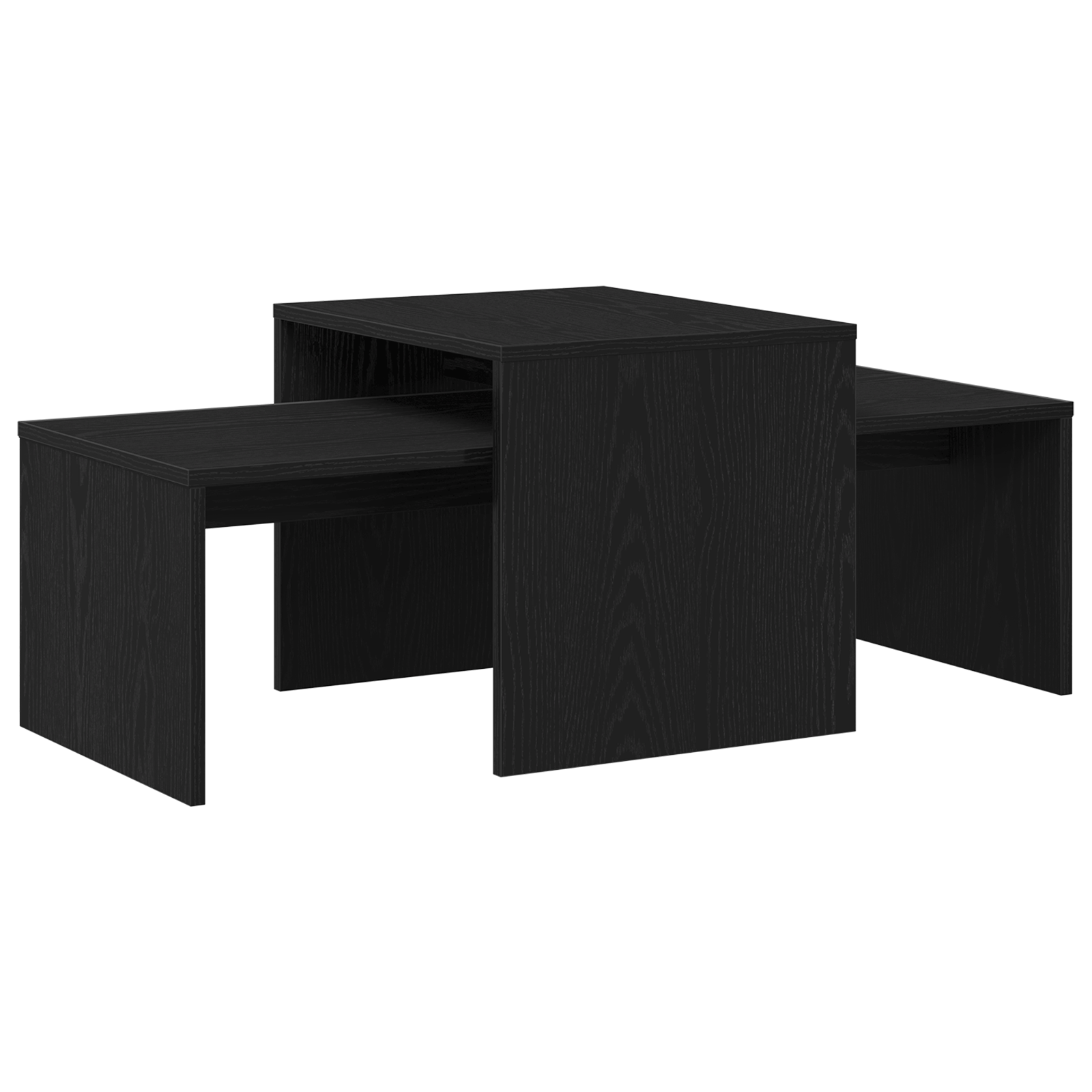 Set de mese nesting , negru stejar, 100x48x40 cm, lemn ingenios — imaginea 2