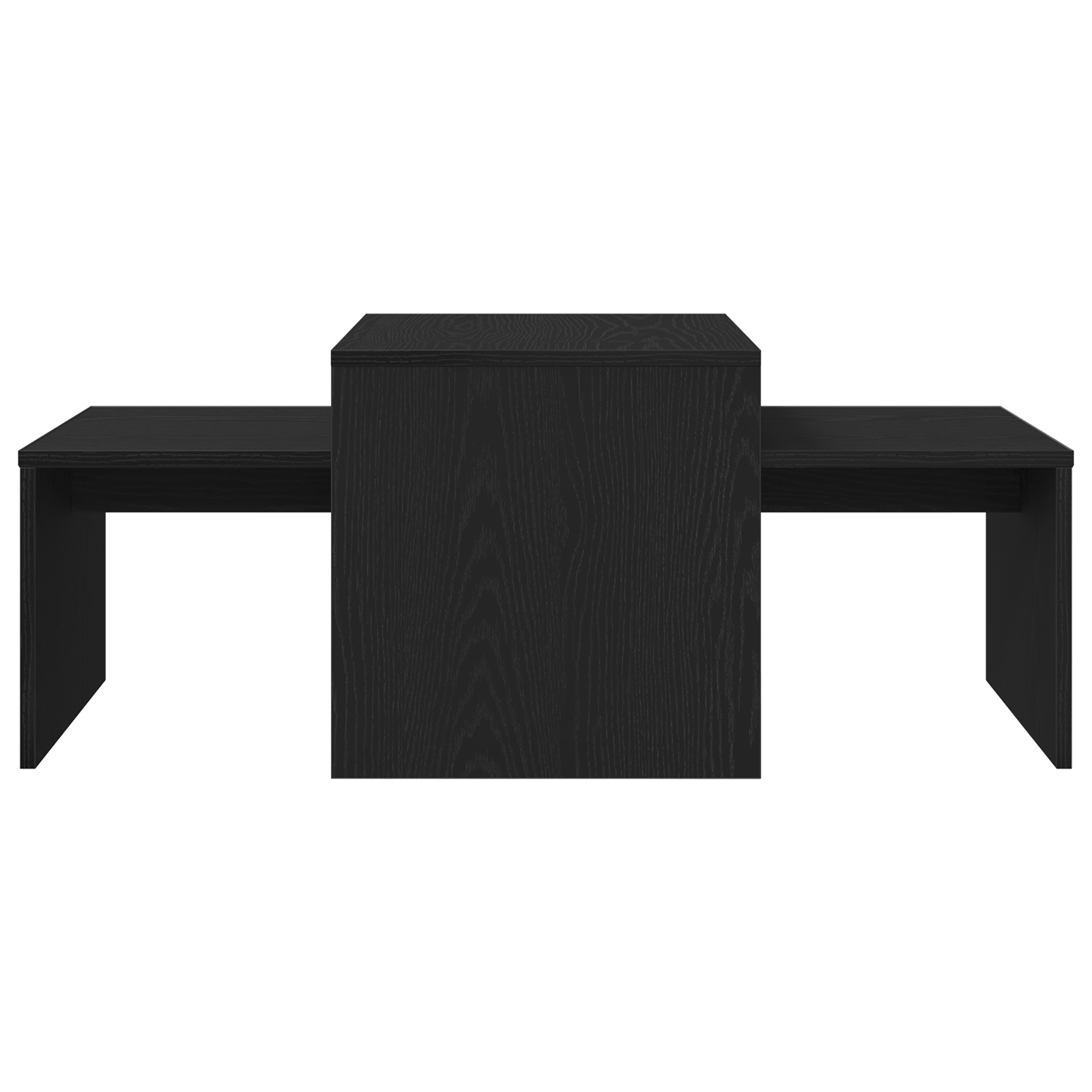 Set de mese nesting , negru stejar, 100x48x40 cm, lemn ingenios — imaginea 5