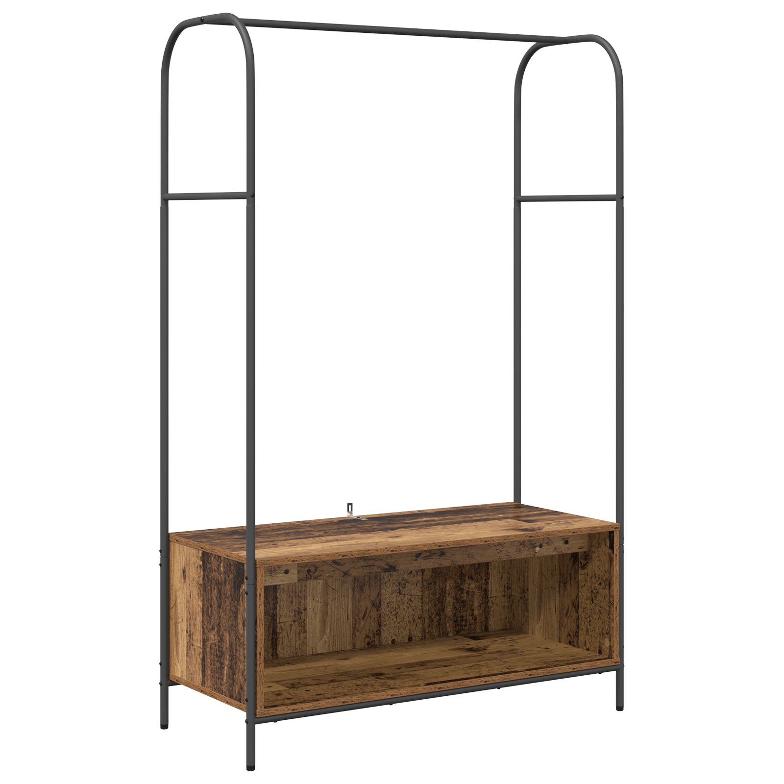 Suport pentru haine cu rafturi din lemn vechi 100x44x160 cm — imaginea 2