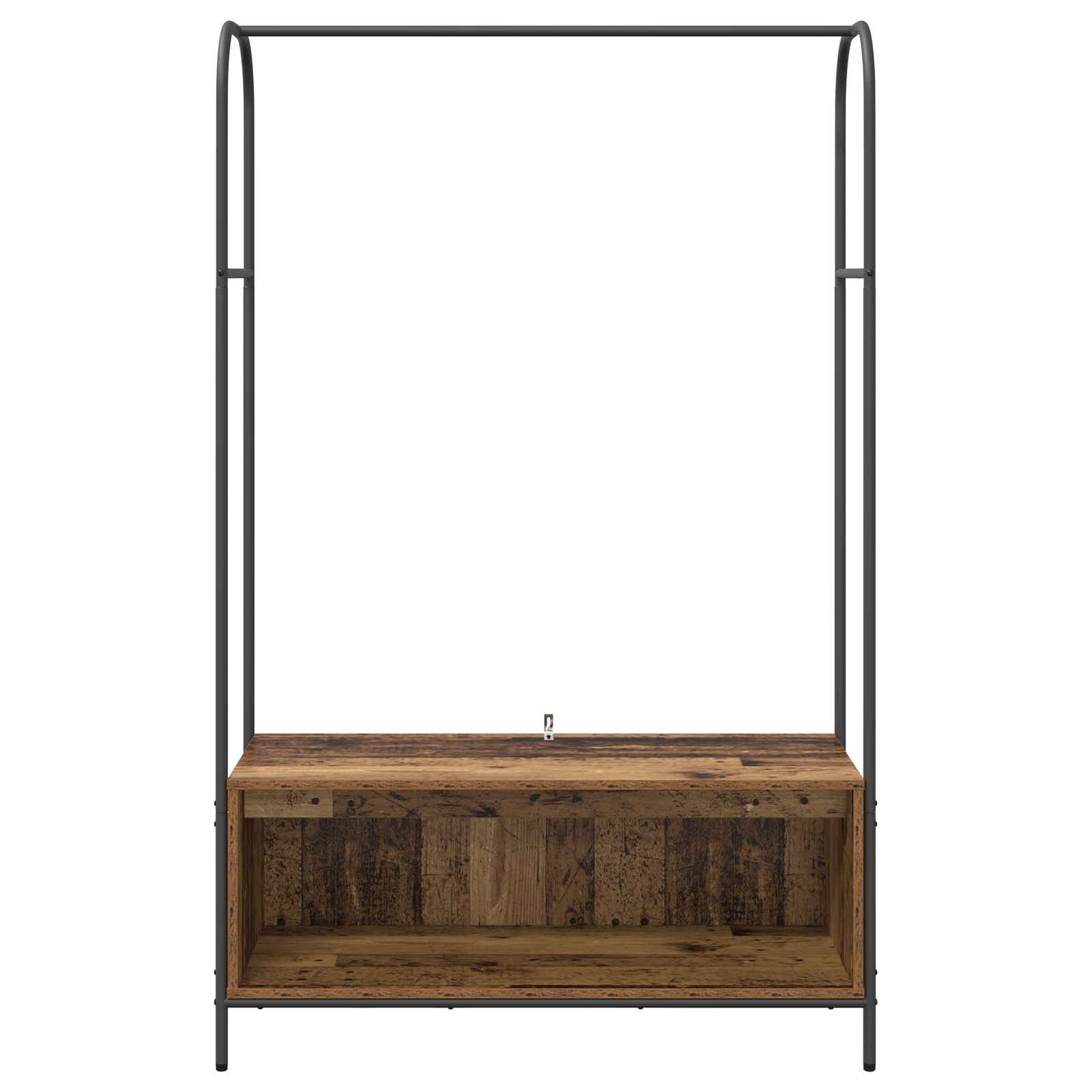 Suport pentru haine cu rafturi din lemn vechi 100x44x160 cm — imaginea 5