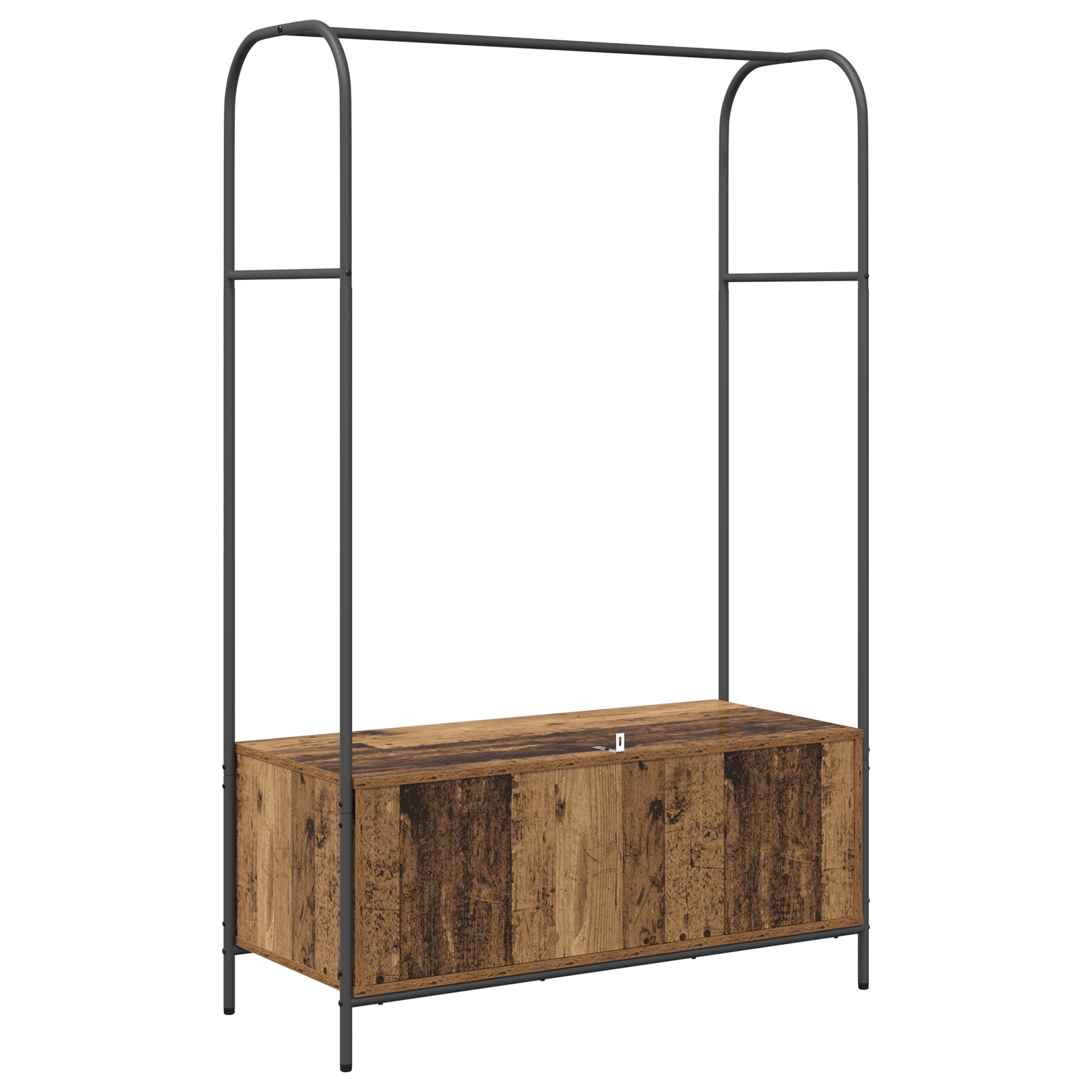 Suport pentru haine cu rafturi din lemn vechi 100x44x160 cm — imaginea 7