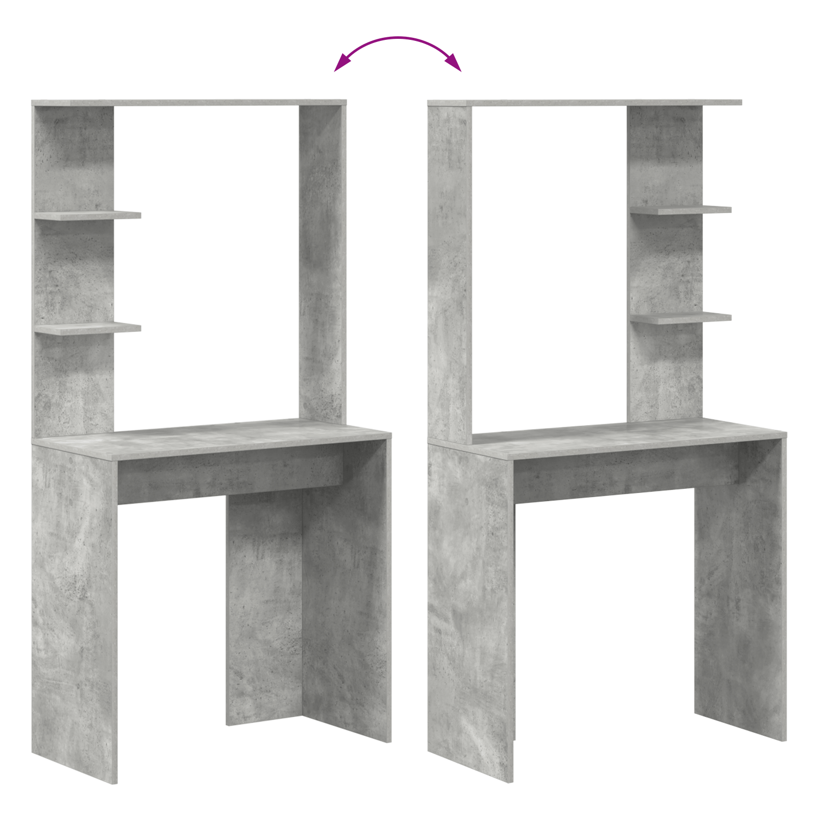 Birou Gri din Beton Gri din Beton Lemn Prelucrat Medie — imaginea 8
