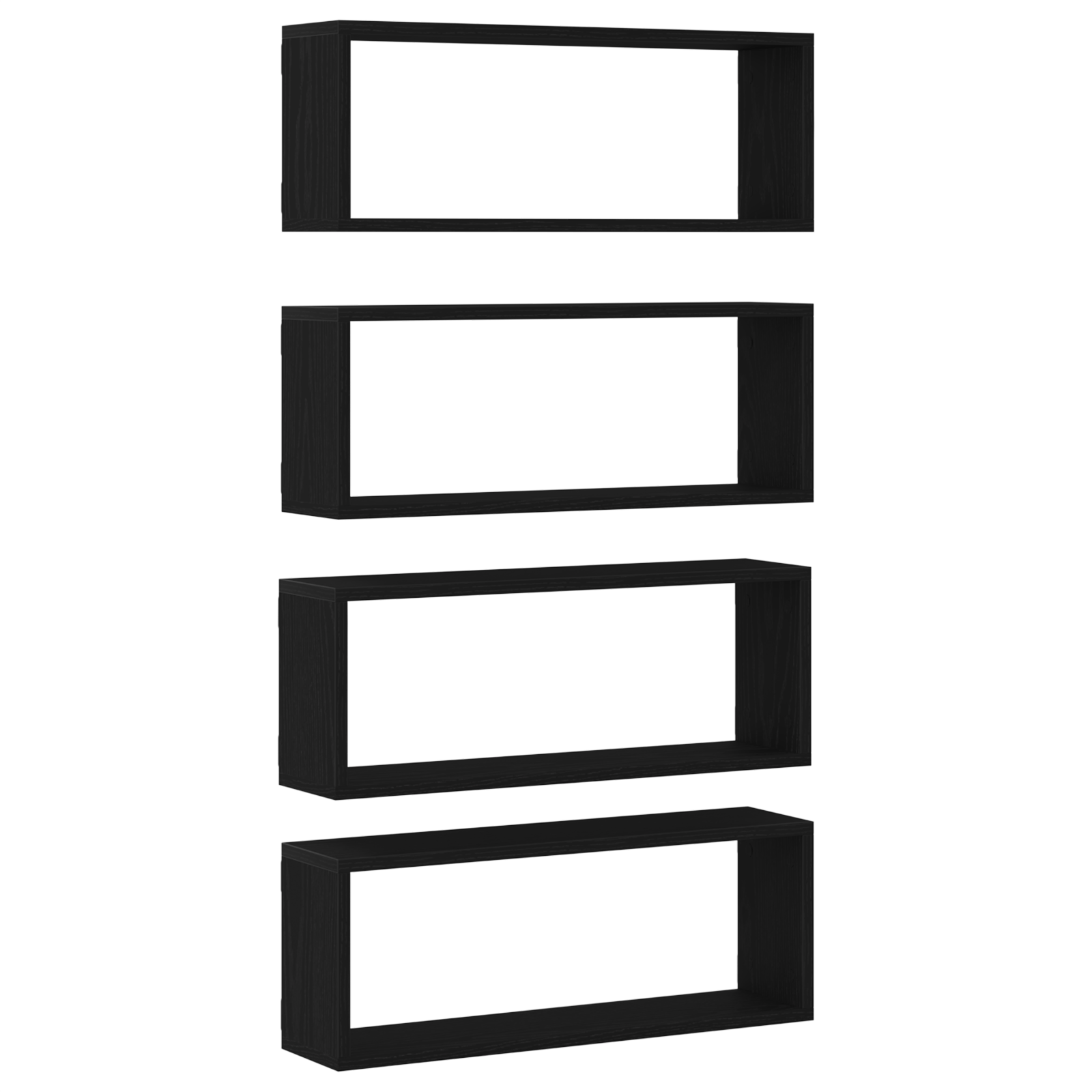 Set de 4 rafturi - Stejar negru - 60x15x23 cm - Fabricat din lemn compus — imaginea 6