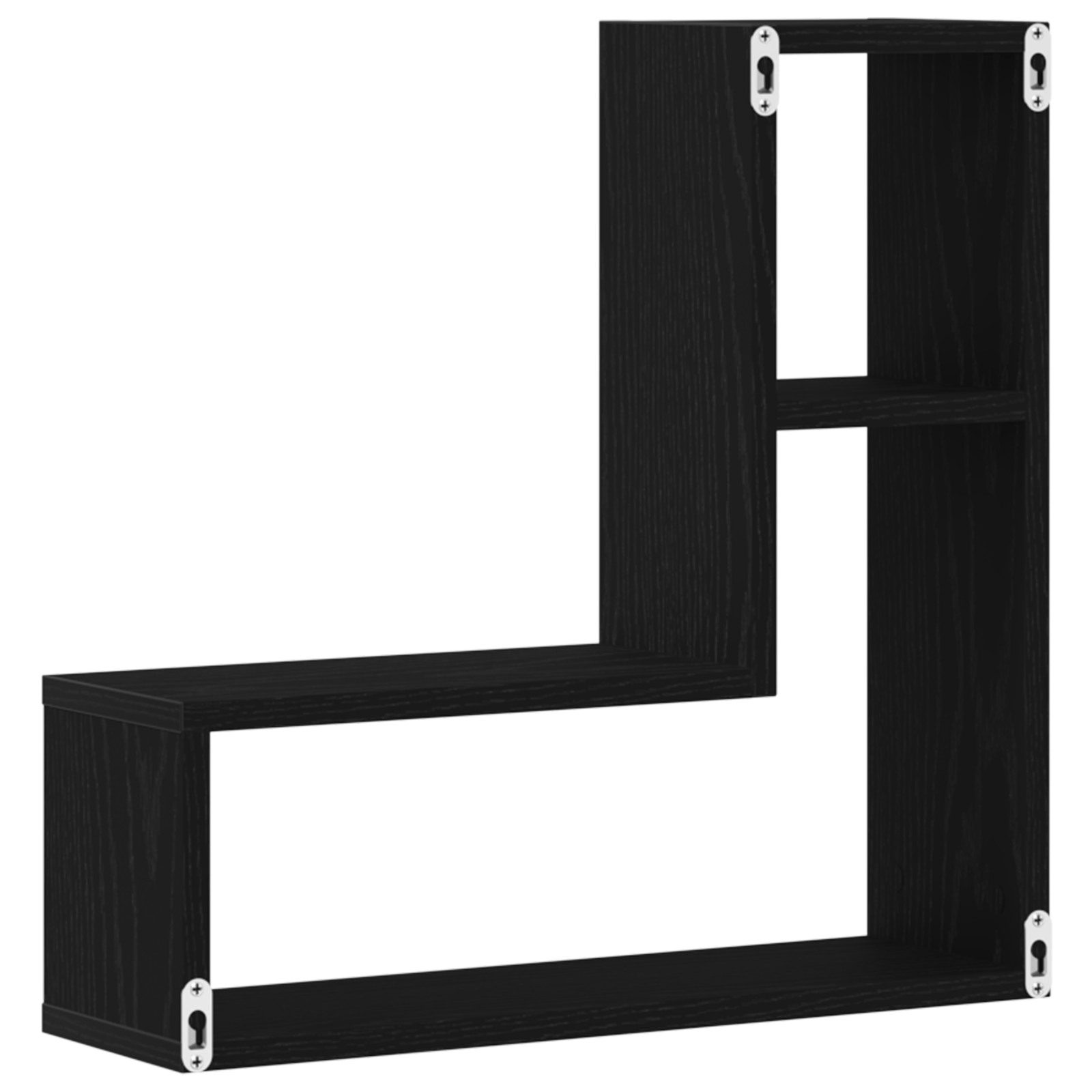 Rafturi de perete , 2 buc, Negru si Stejar, 50x15x85 cm, din lemn stratificat — imaginea 5
