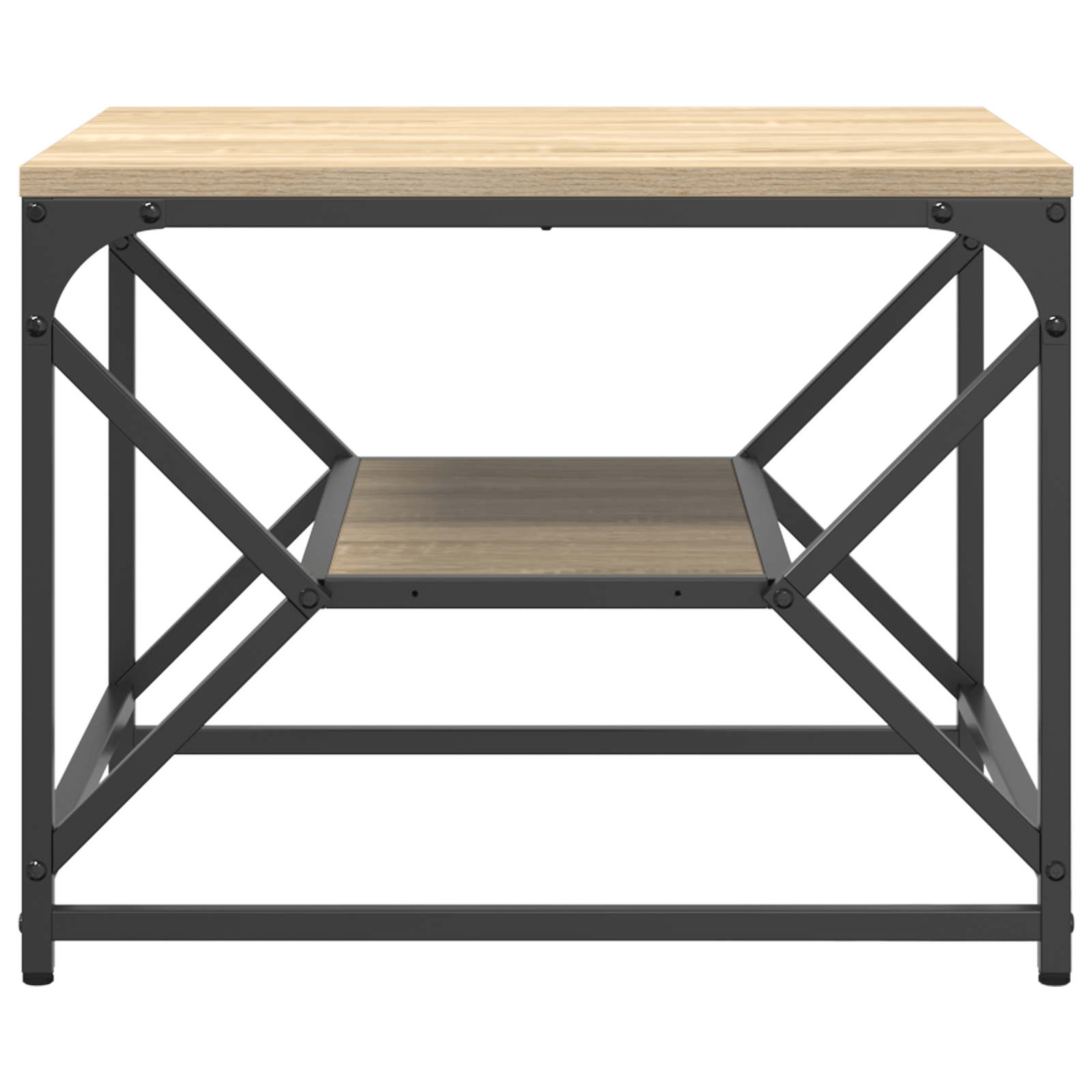 Masa de cafea cu raft din stejar Sonoma – 51x50x40 cm – fabricata din lemn prelucrat — imaginea 6
