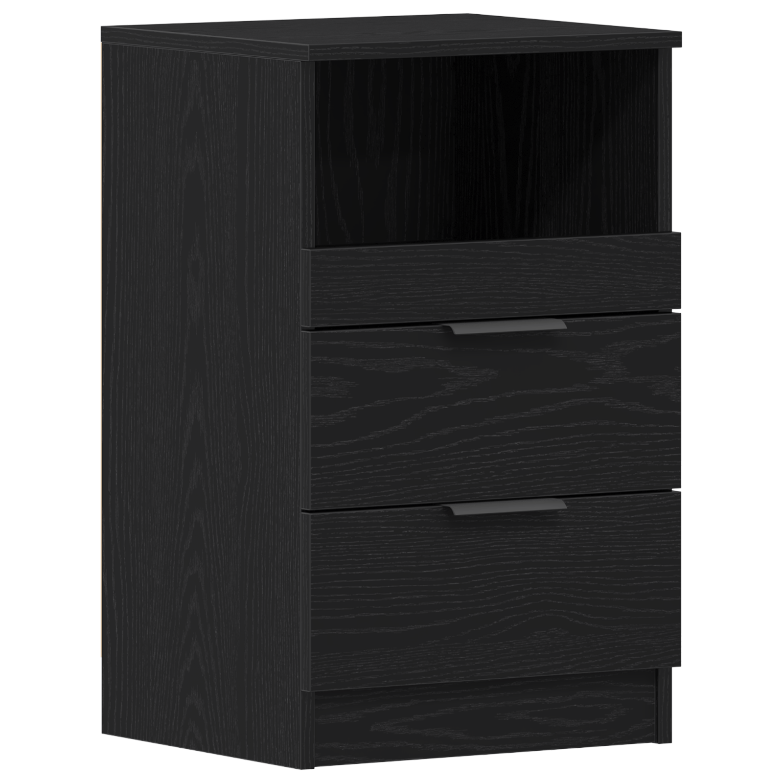 Noptiera Negru Stejar 40x35x65 cm Fabricata din Lemn Prelucrat — imaginea 2