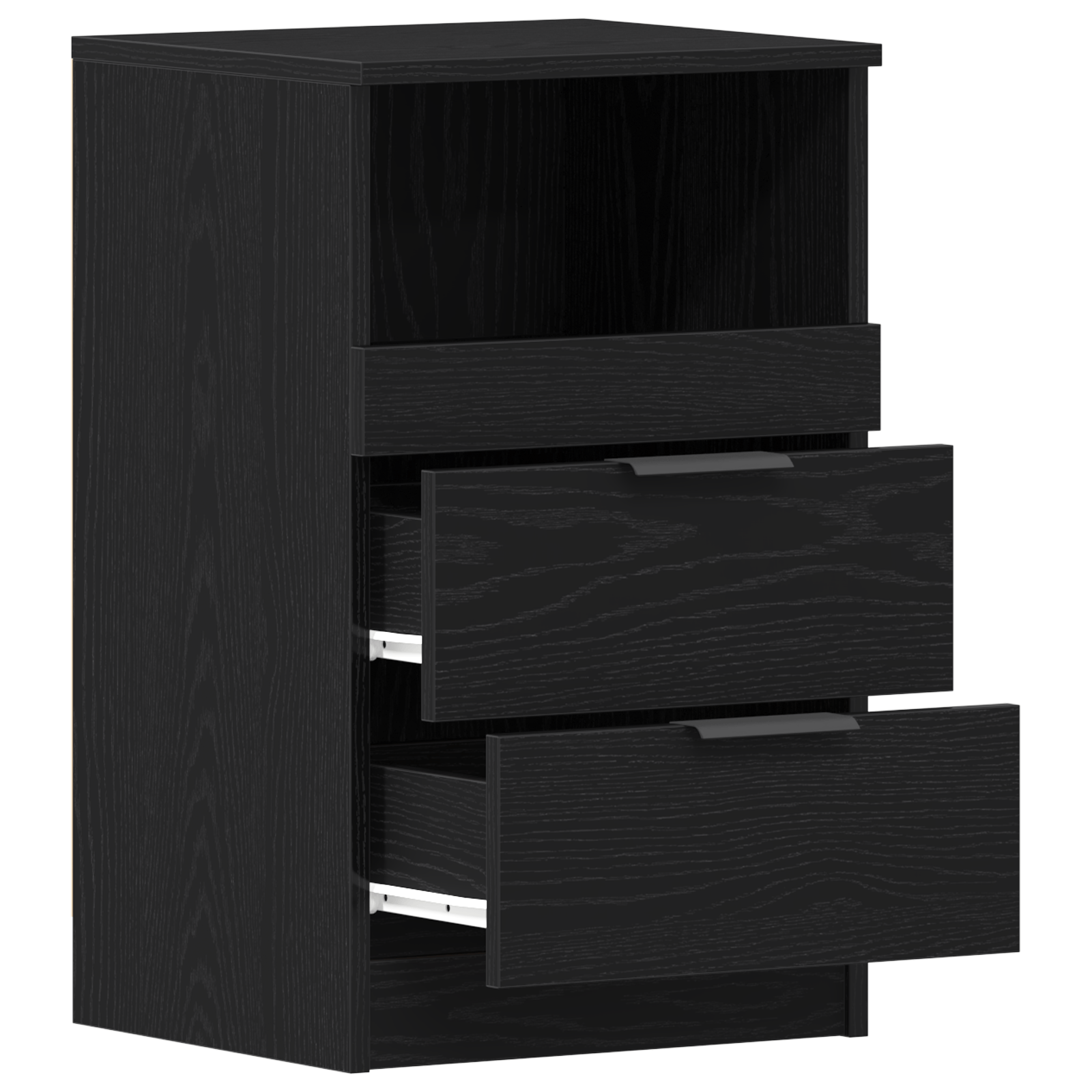 Noptiera Negru Stejar 40x35x65 cm Fabricata din Lemn Prelucrat — imaginea 5
