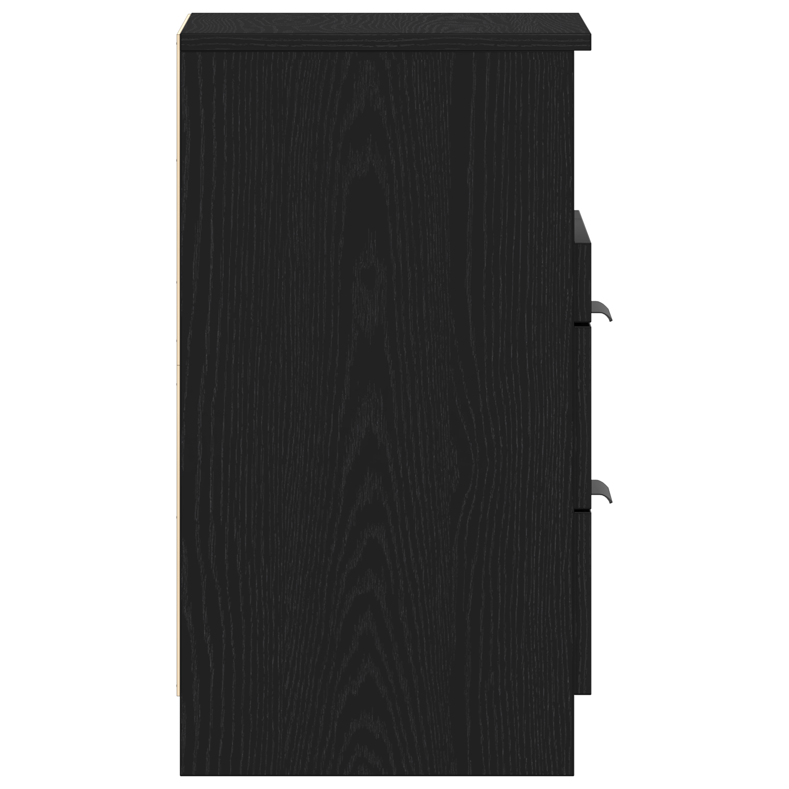 Noptiera Negru Stejar 40x35x65 cm Fabricata din Lemn Prelucrat — imaginea 7