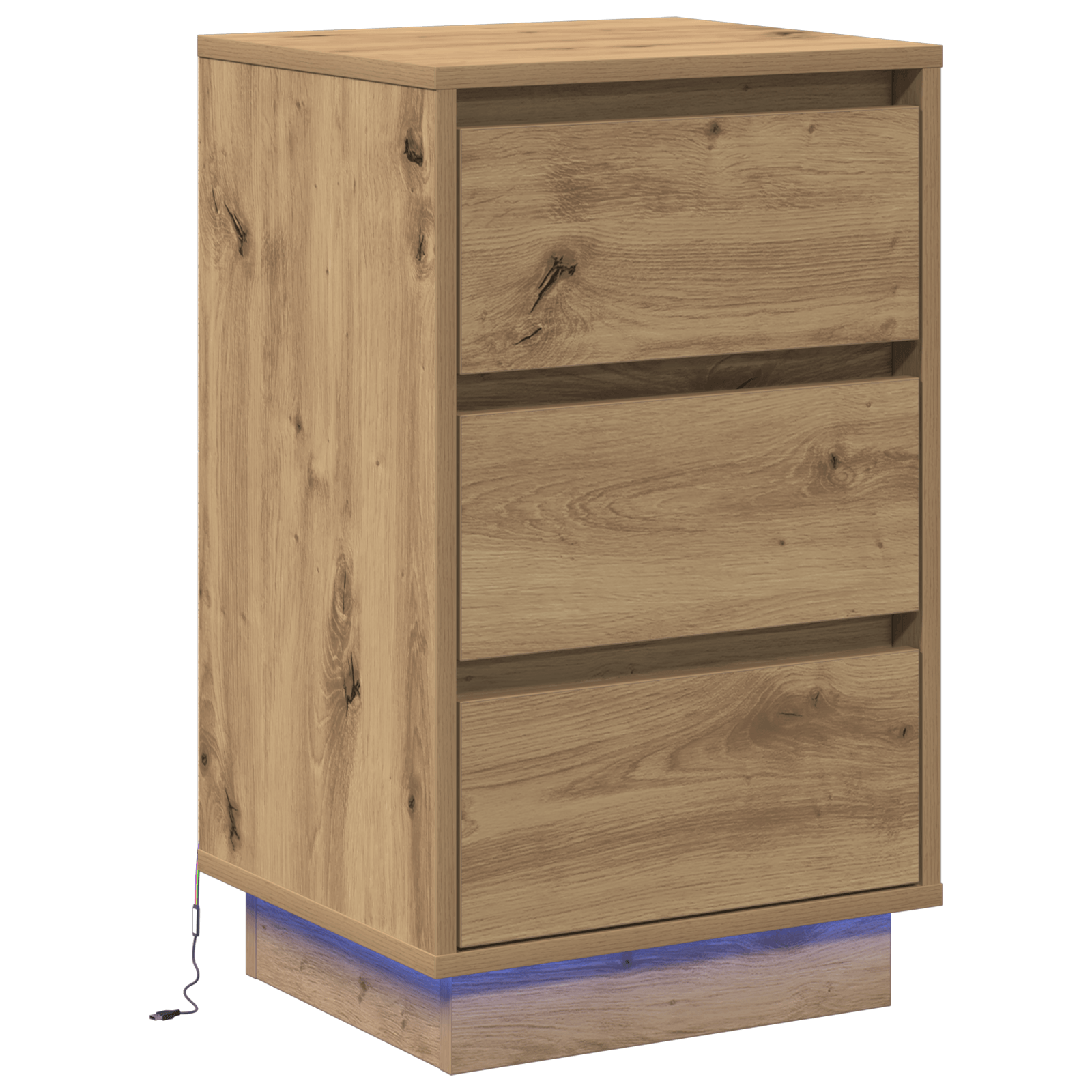 Noptiera cu LED Artisan Oak 39x34.5x65 cm Lemn prelucrat — imaginea 2