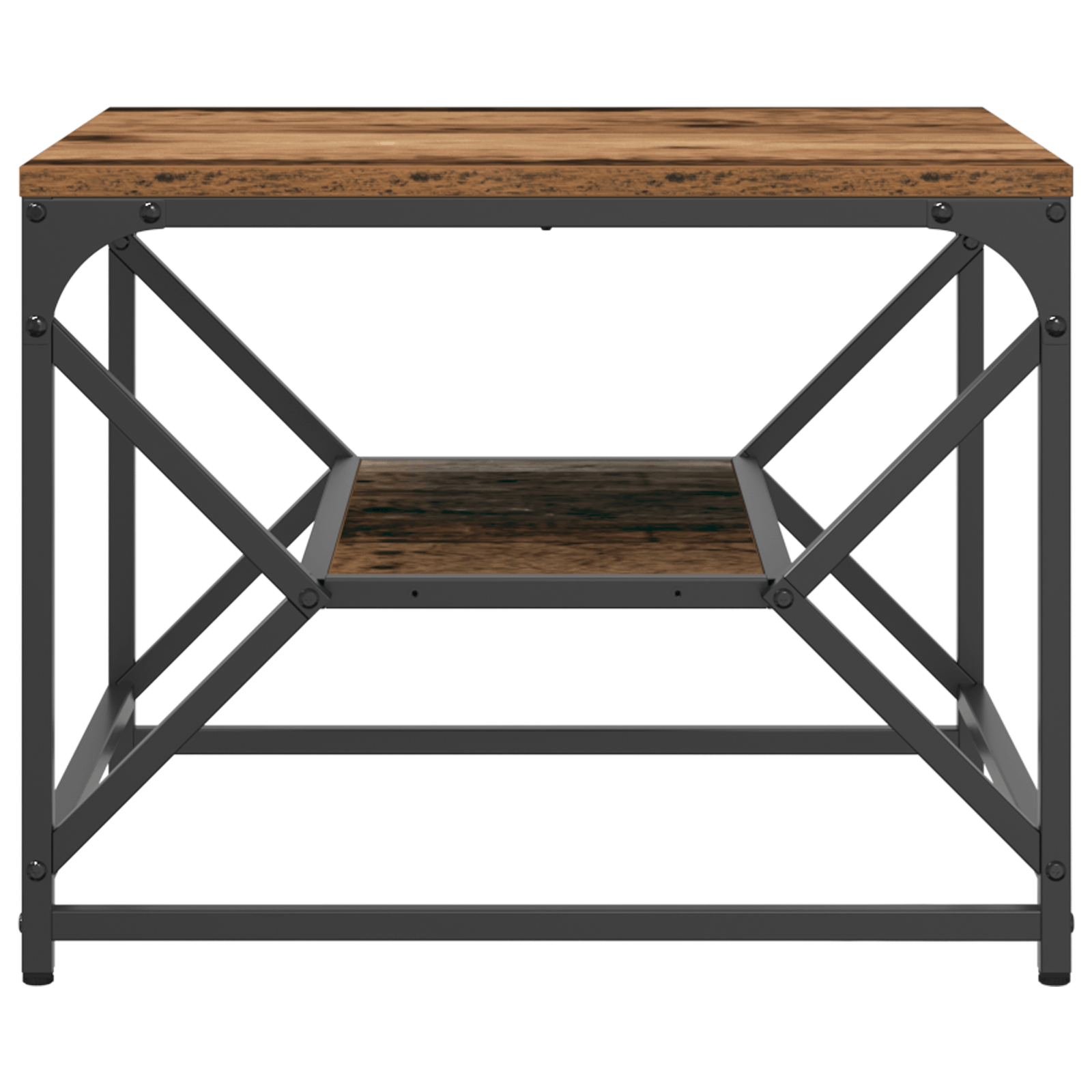 Masa de cafea cu raft din lemn vechi 51x50x40 cm din lemn compus — imaginea 6