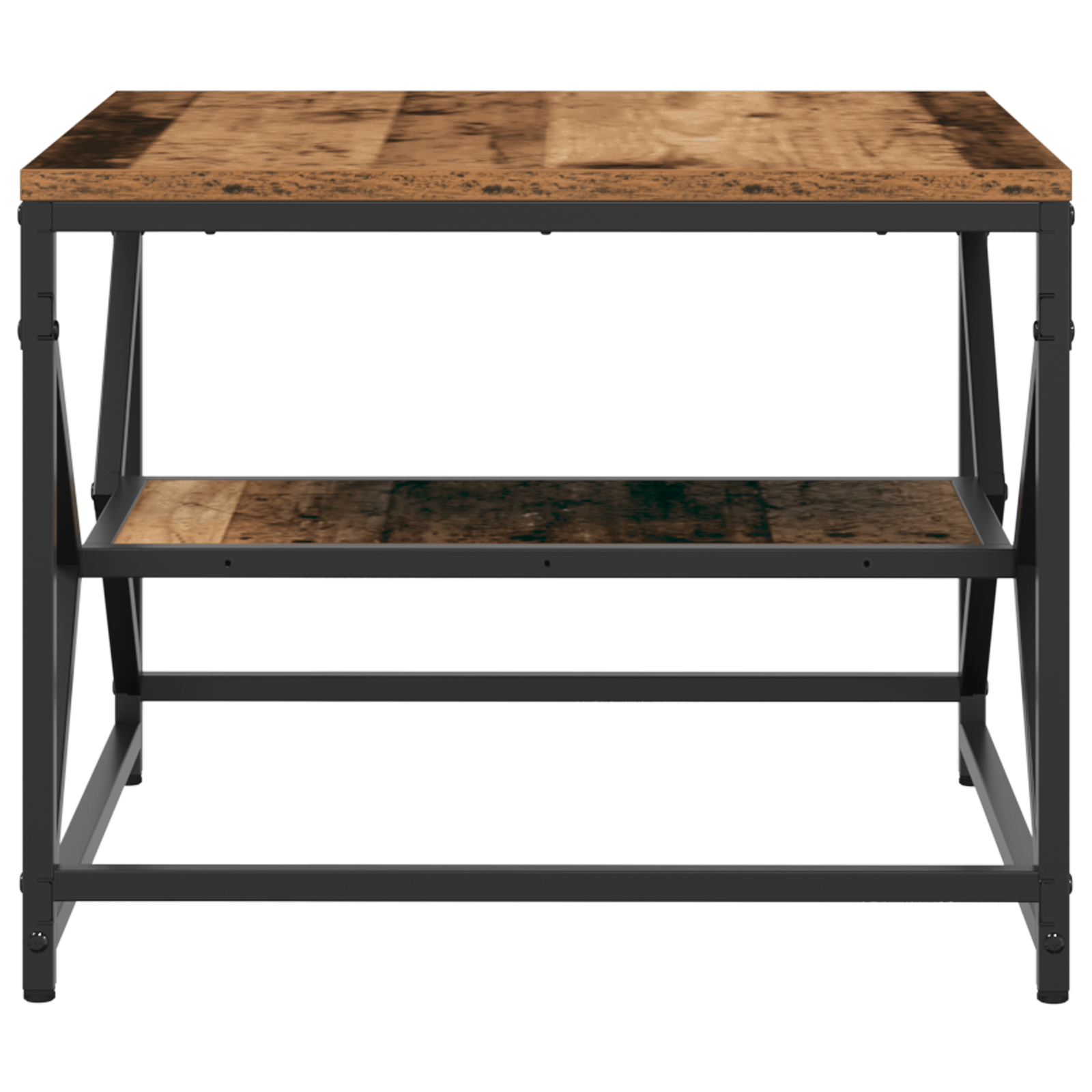 Masa de cafea cu raft din lemn vechi 51x50x40 cm din lemn compus — imaginea 7