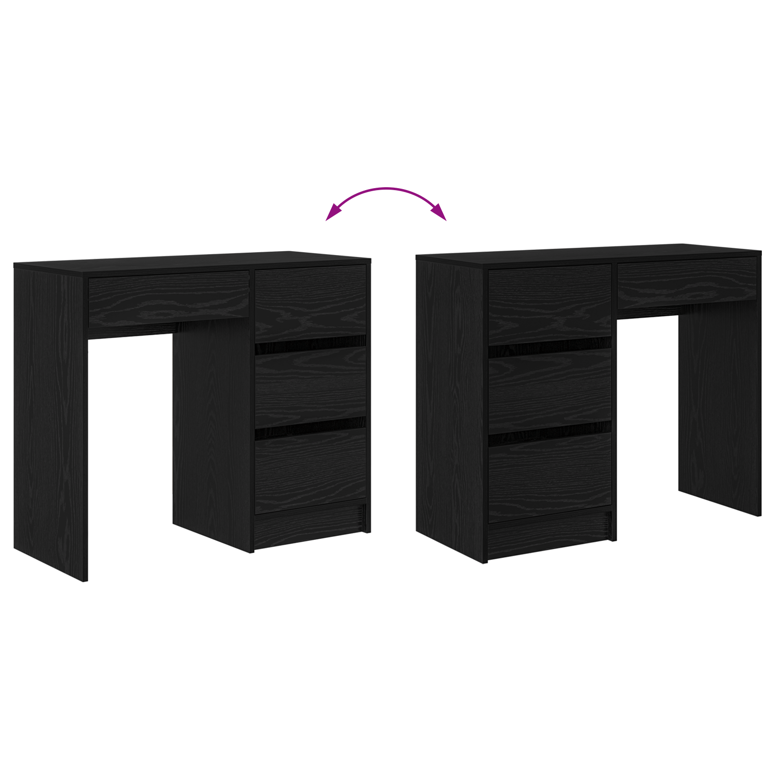 Birou de Scris Negru din Stejar Stejar negru — imaginea 9