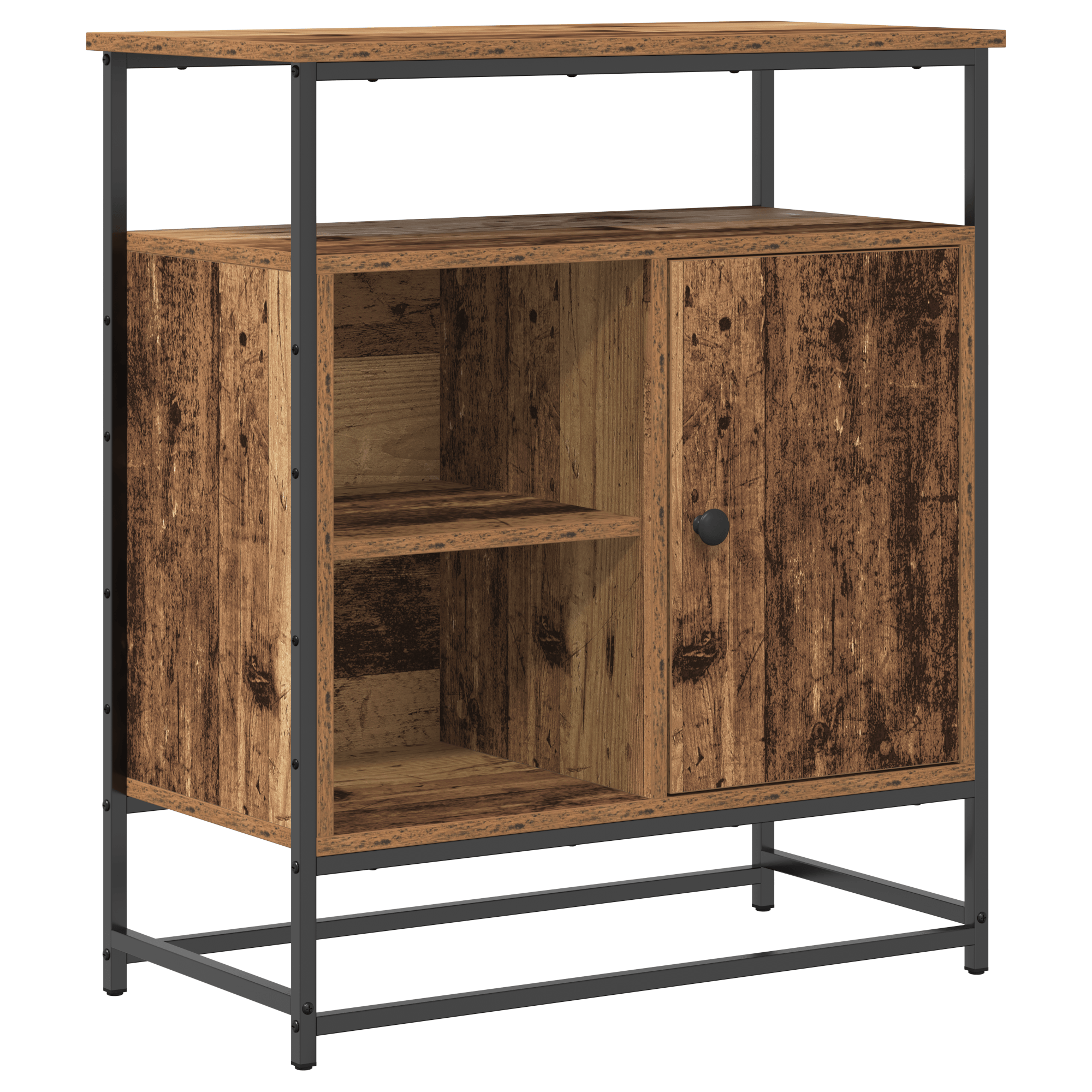 Dulap, lemn vechi, 69x35x80 cm, lemn prelucrat si otel — imaginea 2
