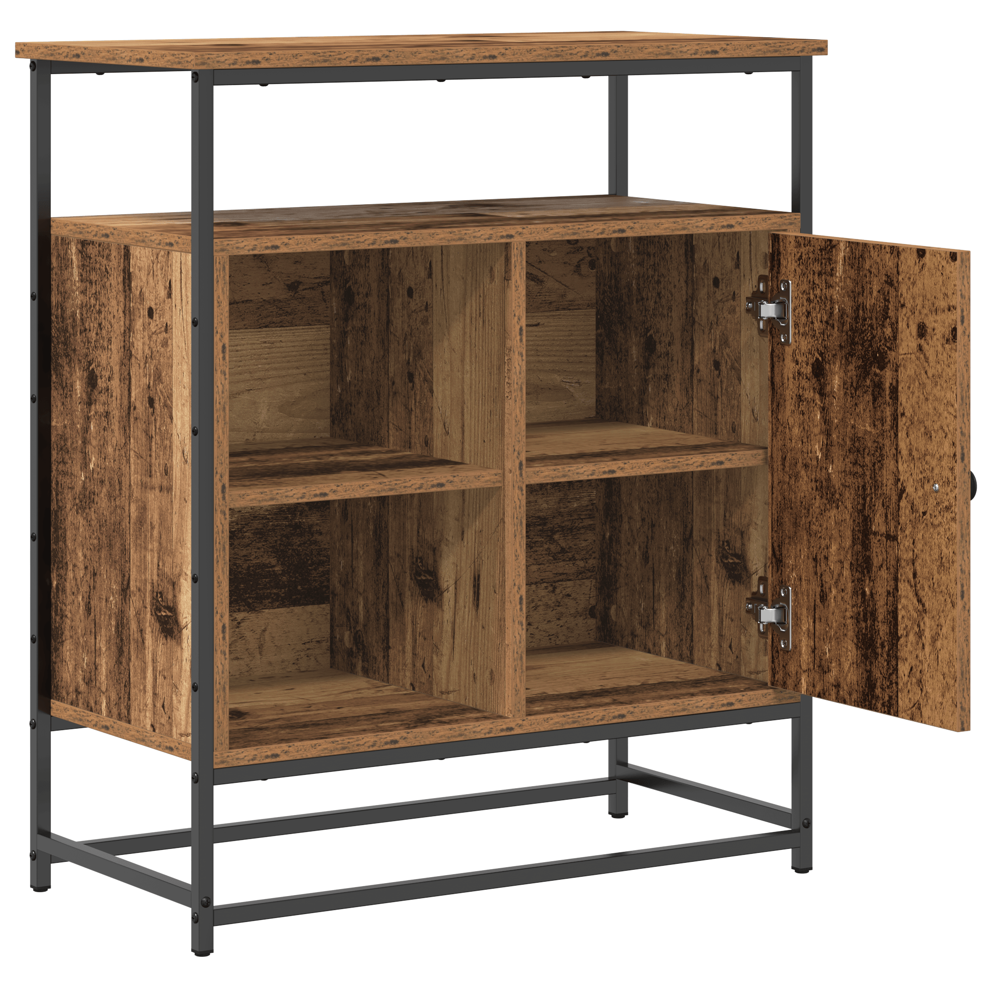 Dulap, lemn vechi, 69x35x80 cm, lemn prelucrat si otel — imaginea 5