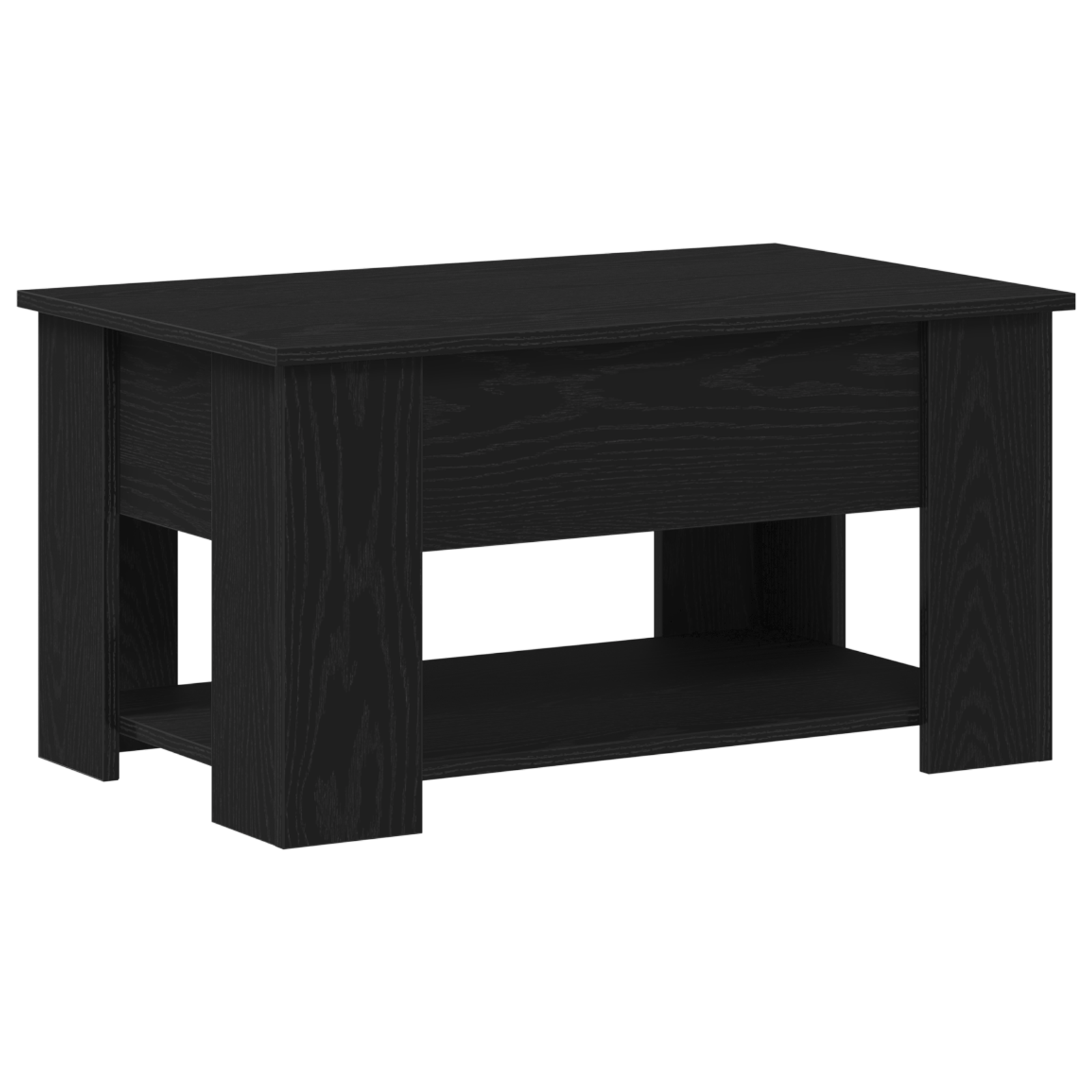 Mesa de cafea din stejar negru 79x49x41 cm din lemn stratificat — imaginea 2