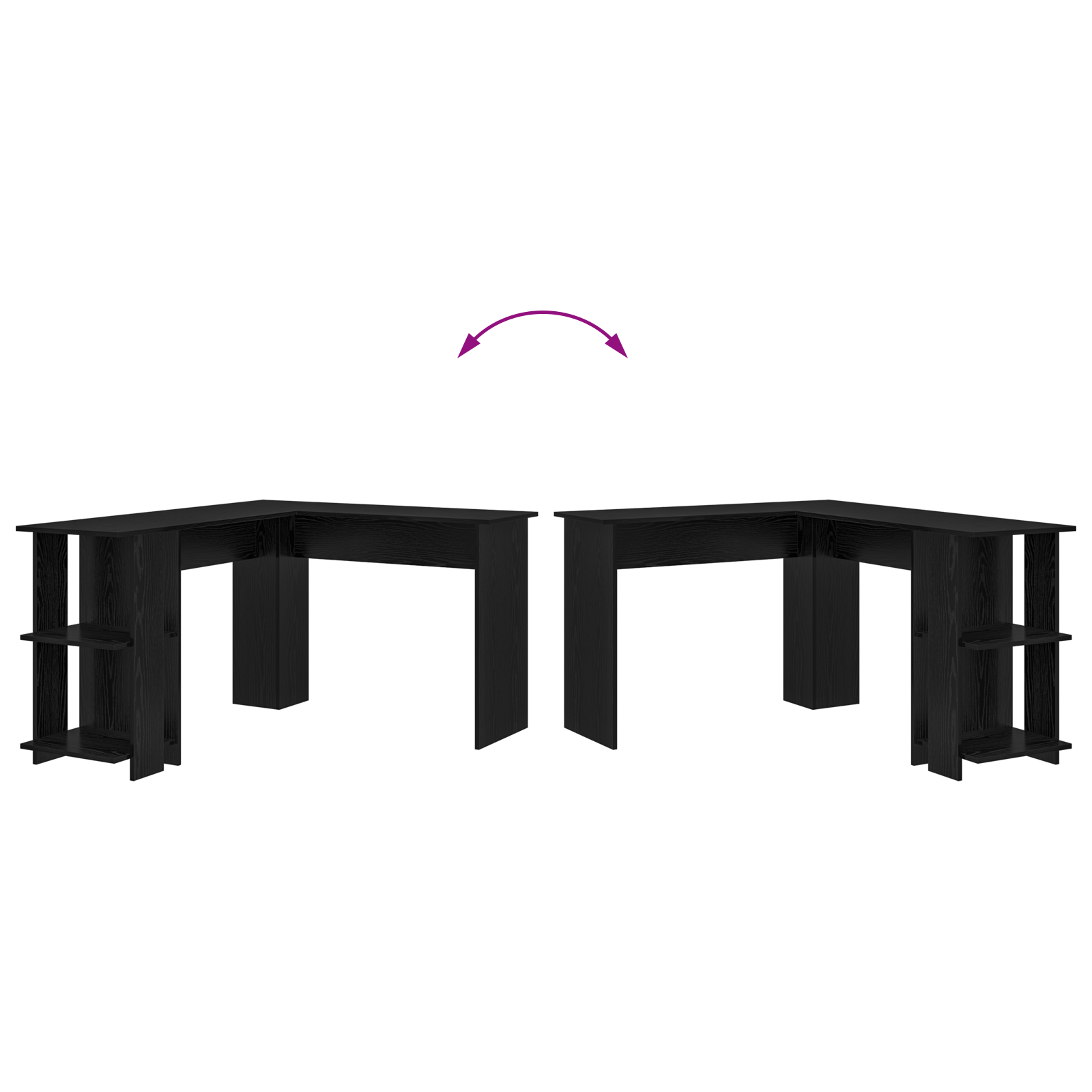 Birou de Colt din Stejar Negru Stejar Negru MDF Mediu — imaginea 8