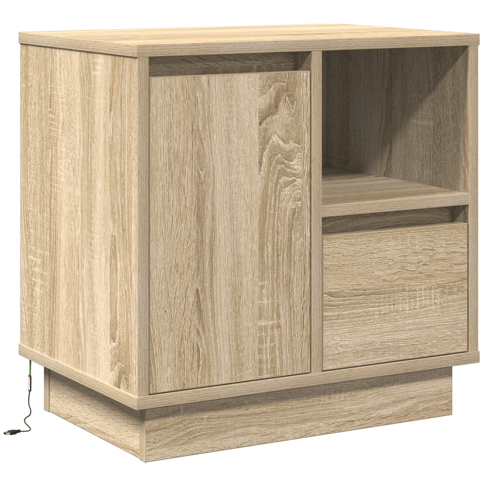 Noptiera cu LED Stejar Sonoma 50x34,5x50 cm — imaginea 2