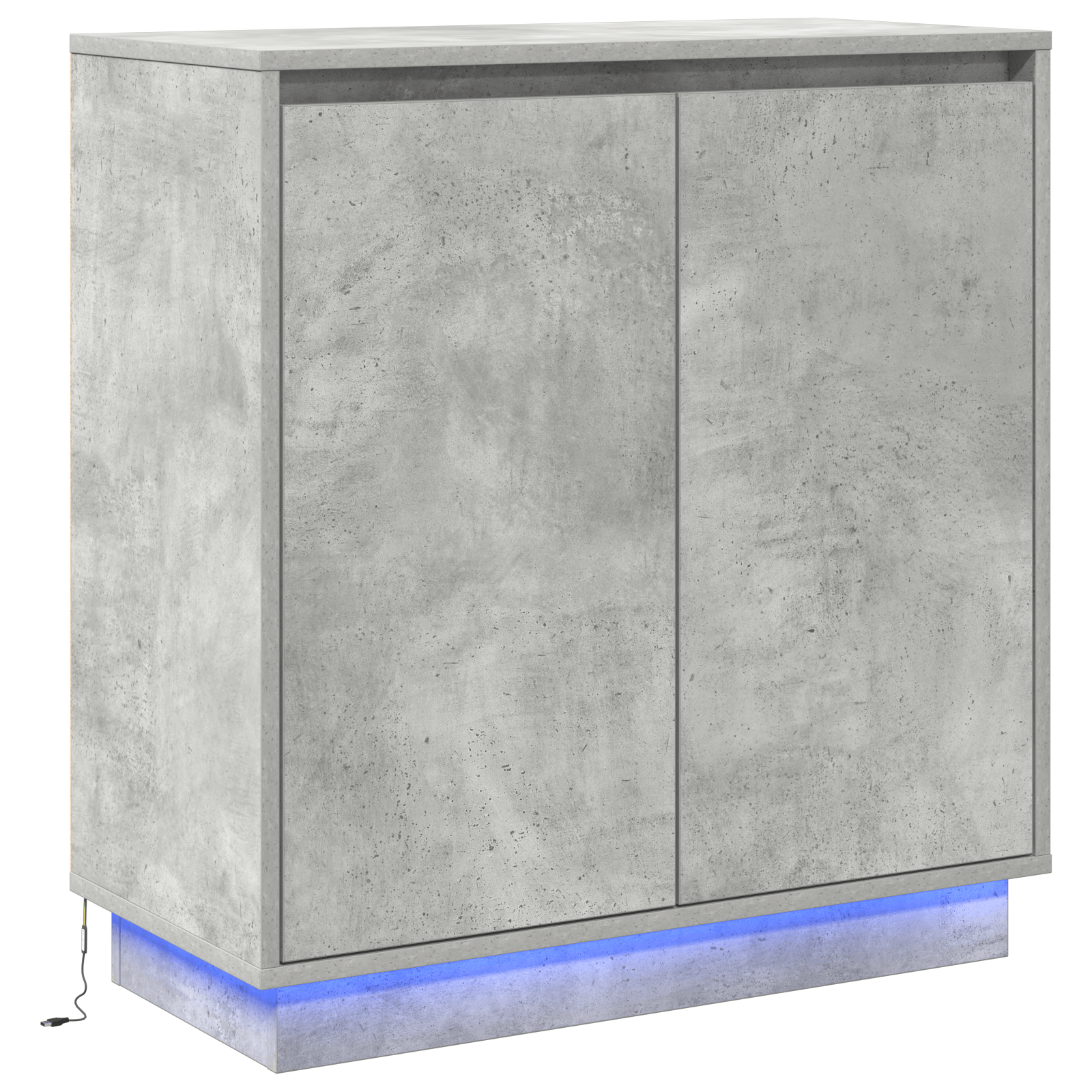 Dulap cu LED, gri beton, 71x34,5x75 cm, lemn prelucrat — imaginea 2