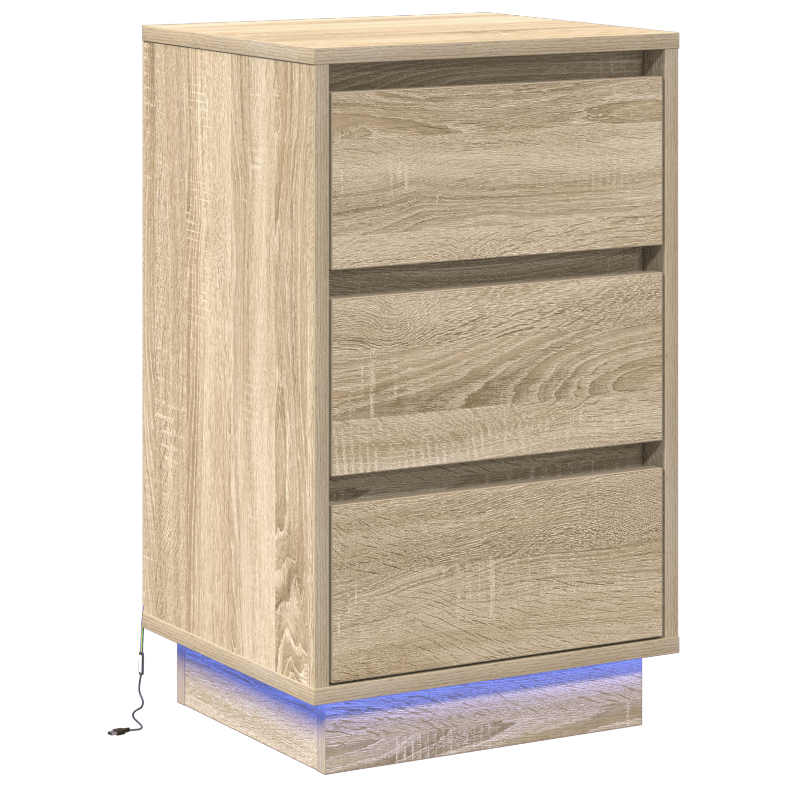 Cabinet noapte cu LED Stejar Sonoma 39x34,5x65 cm Lemn prelucrat — imaginea 2