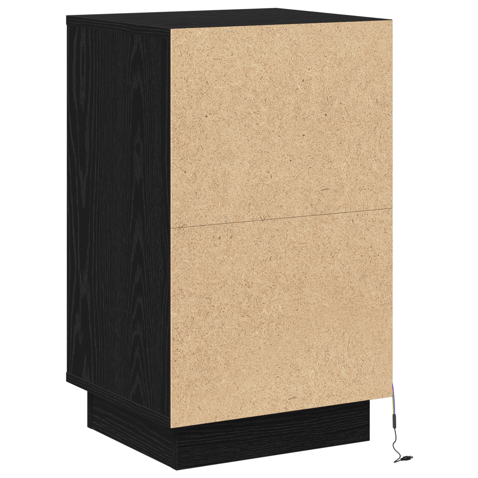 Noptiera cu LED Stejar negru 39x34.5x65 cm Lemn prelucrat — imaginea 8