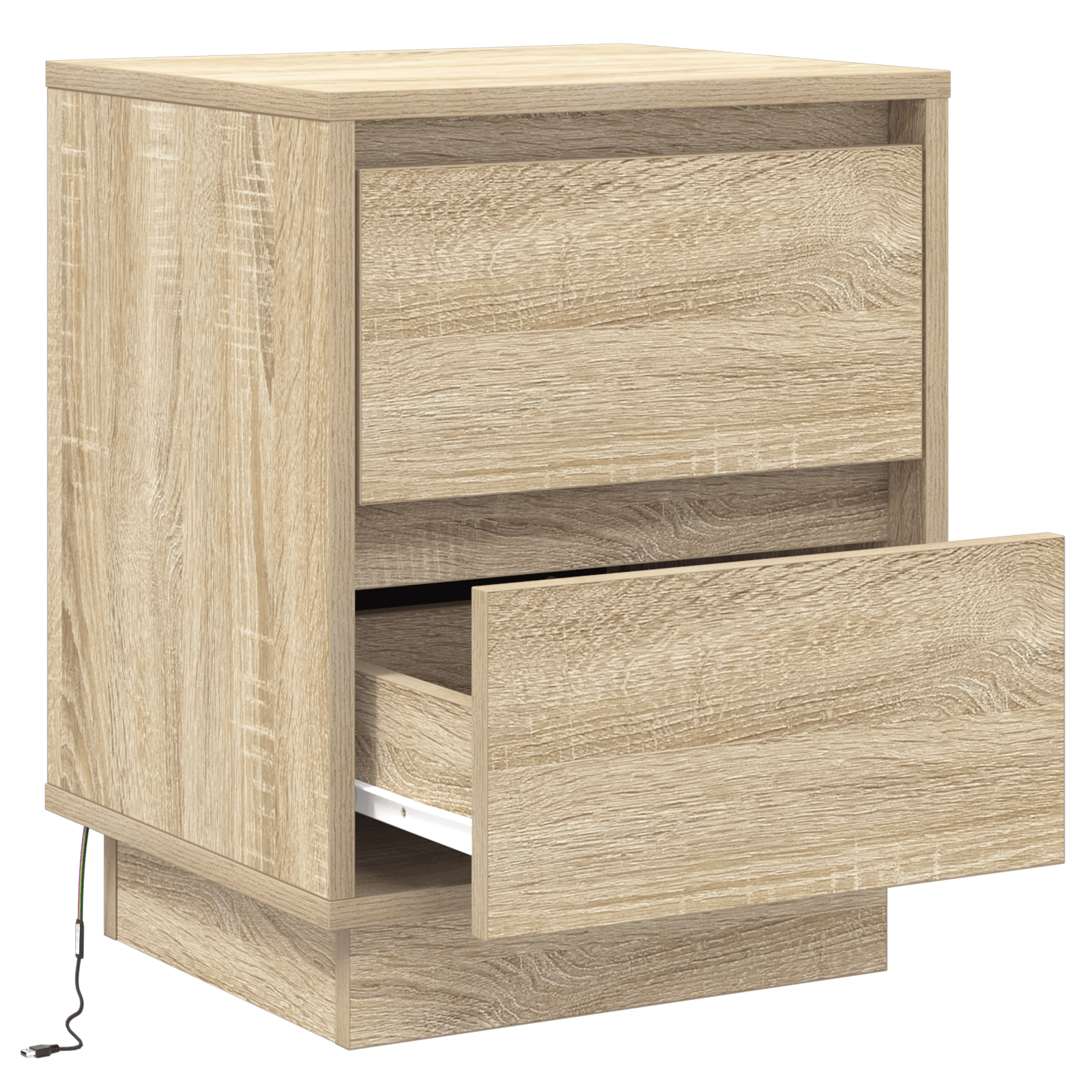 Noptiera cu lumini LED Stejar Sonoma 39x34.5x50 cm — imaginea 5