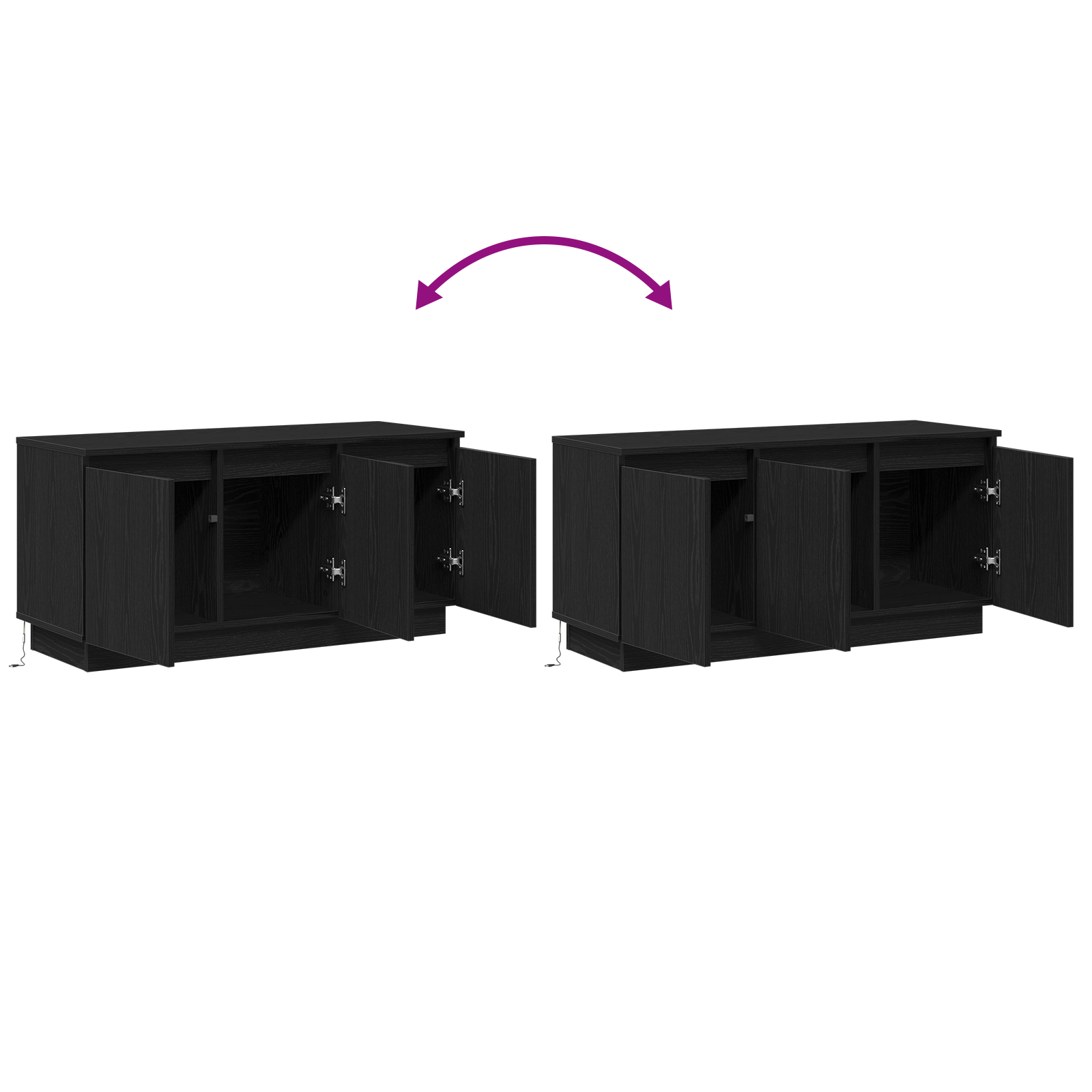 Cabinet TV Black 100x38x49 cm Lemn prelucrat — imaginea 13
