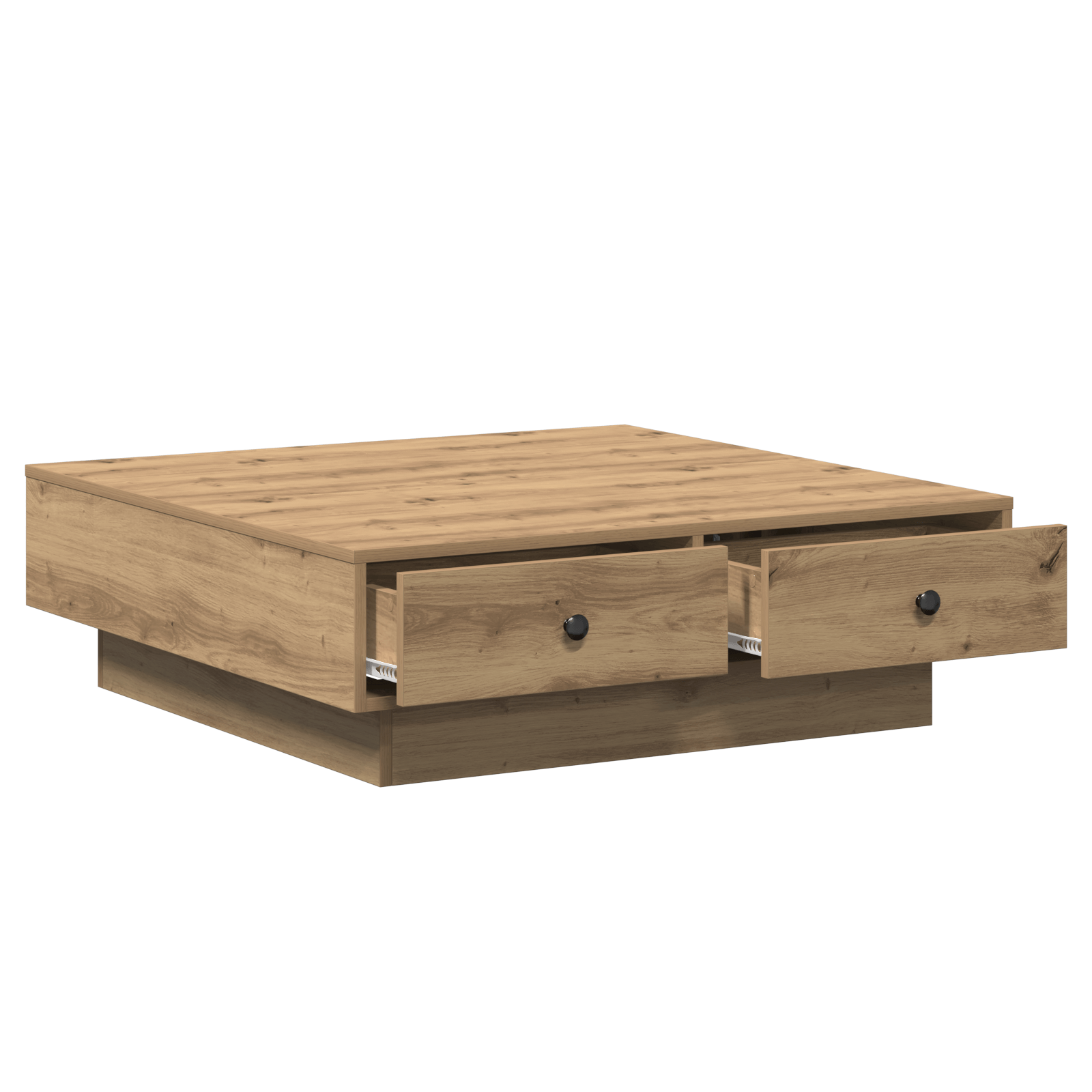 Masa de Cafea Stejar artizanal Furnir, MDF 90 x 90 x 28 cm — imaginea 11