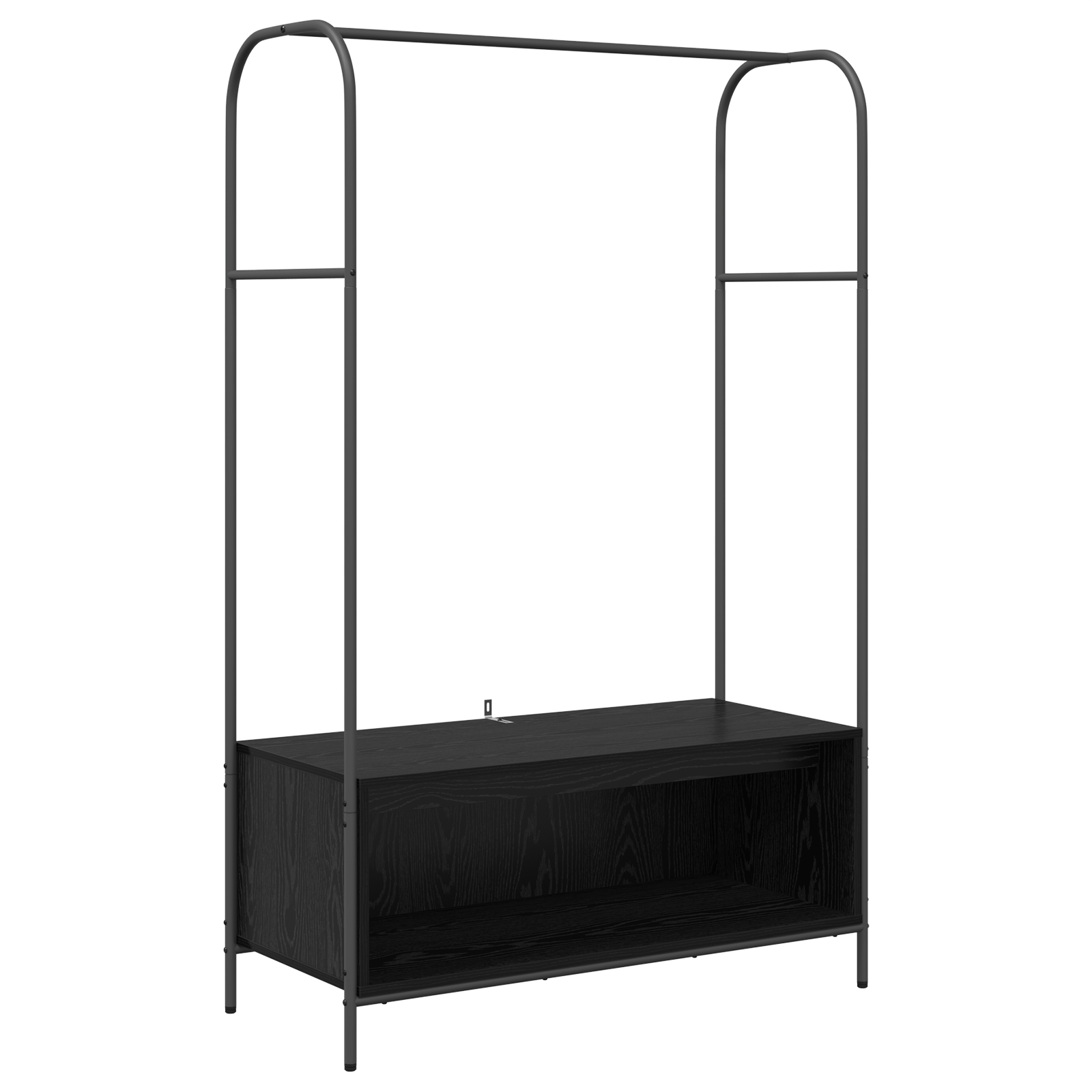 Suport haine cu rafturi Stejar negru 100x44x160 cm — imaginea 2