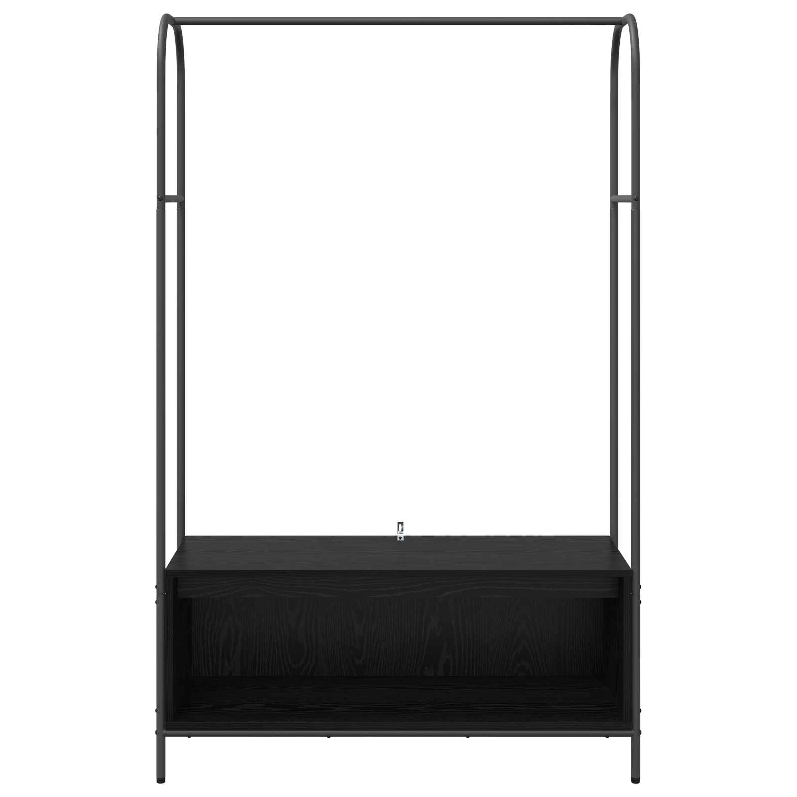 Suport haine cu rafturi Stejar negru 100x44x160 cm — imaginea 5