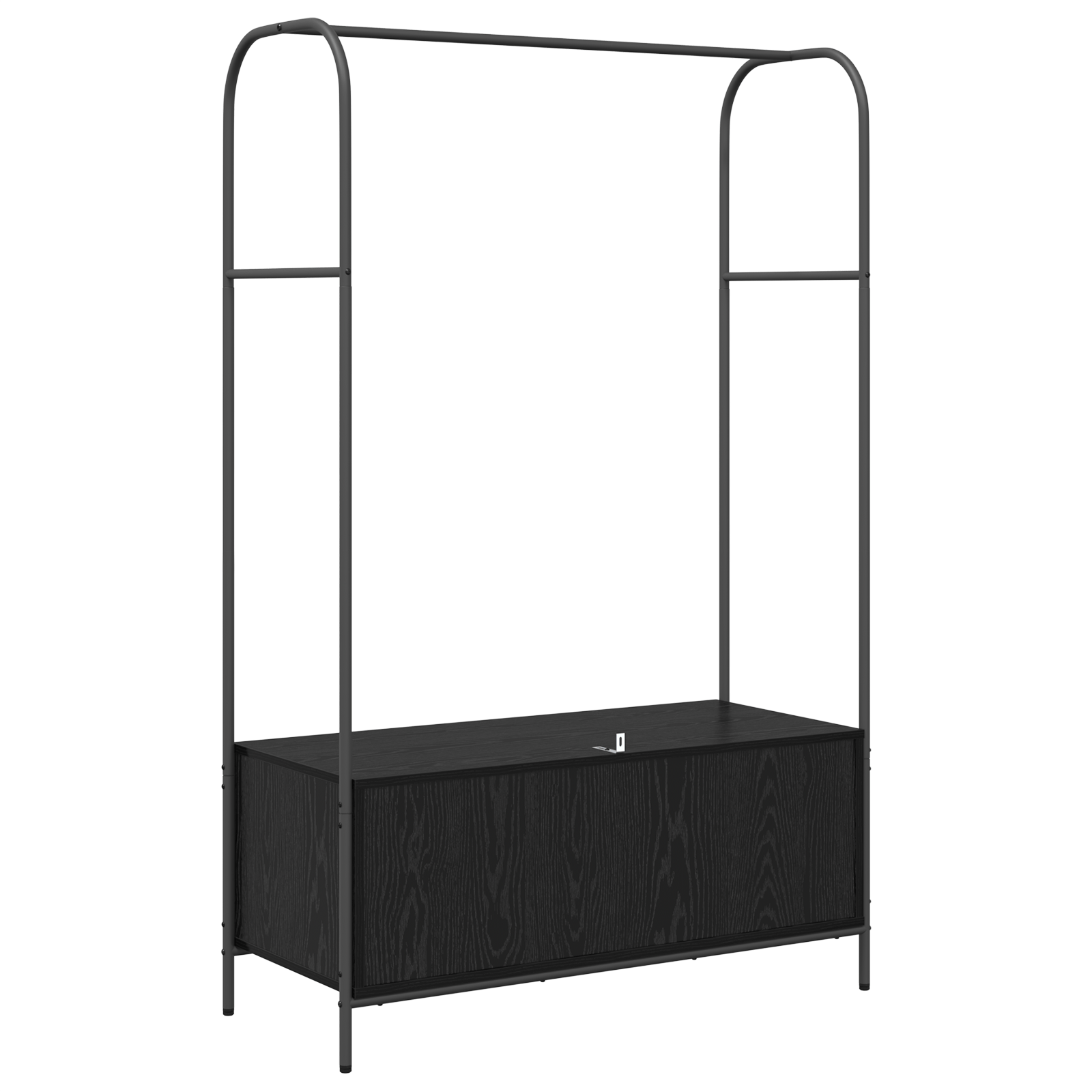 Suport haine cu rafturi Stejar negru 100x44x160 cm — imaginea 7