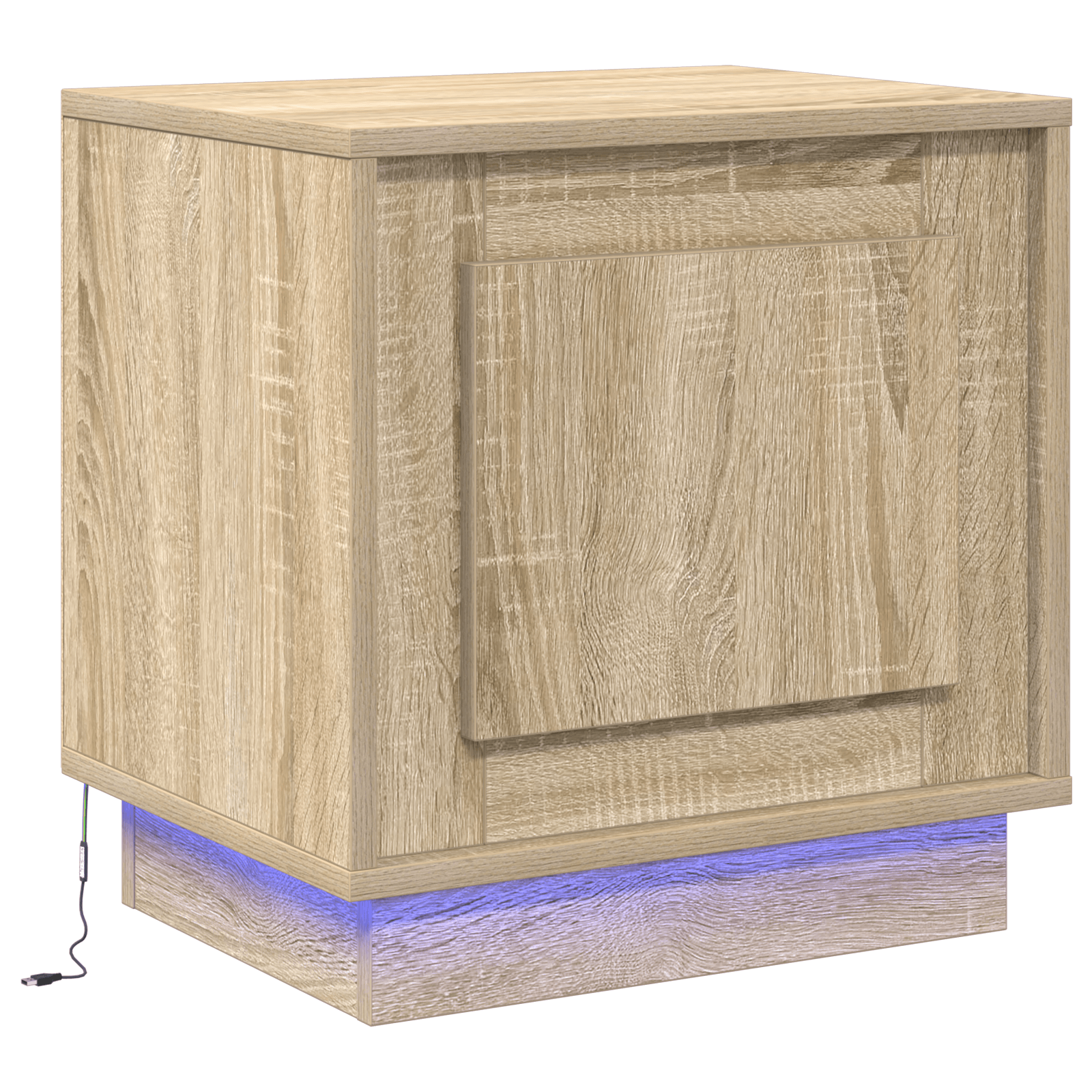 Noptiera cu Lumini LED Stejar Sonoma 44x34,5x45 cm — imaginea 2