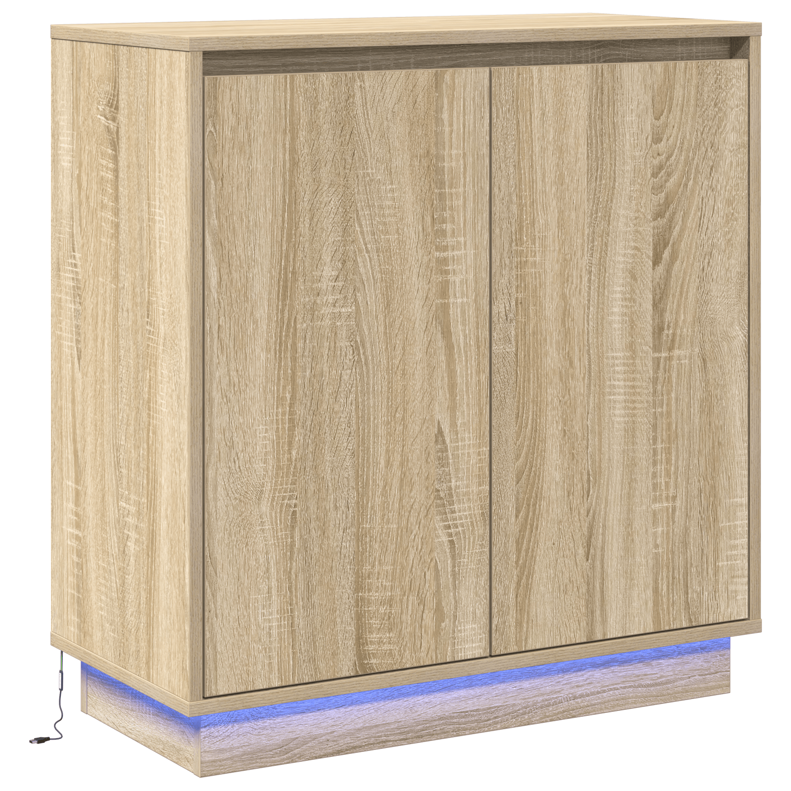 Dulap cu LED in Stejar Sonoma - 71 x 34.5 x 75 cm - Fabricat din lemn prelucrat — imaginea 2