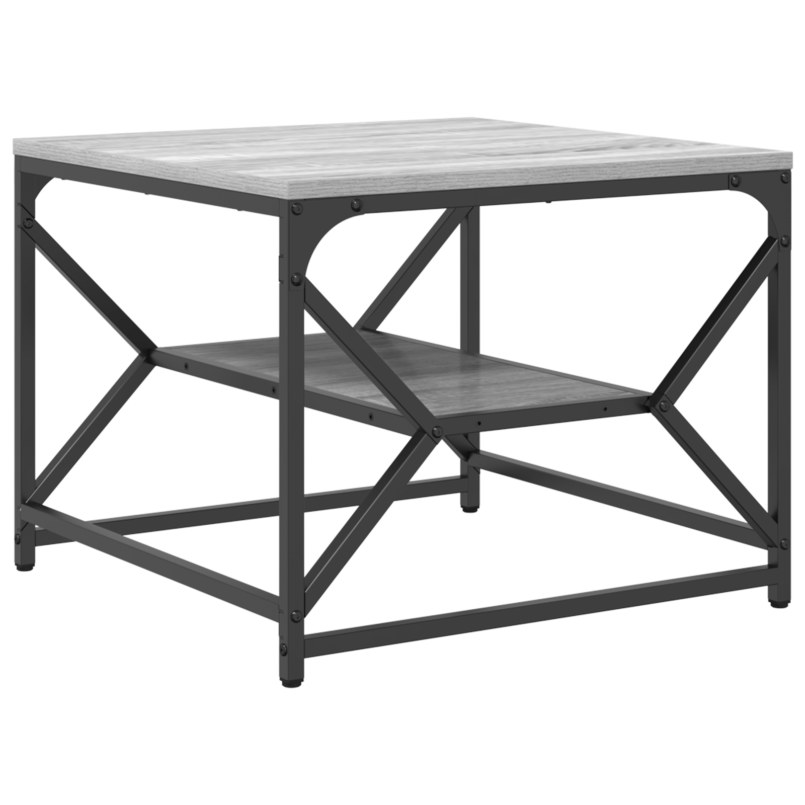 Masa de Cafea cu Raft - Gri Sonoma - 51x50x40 cm - Din Lemn Prelucrat — imaginea 2