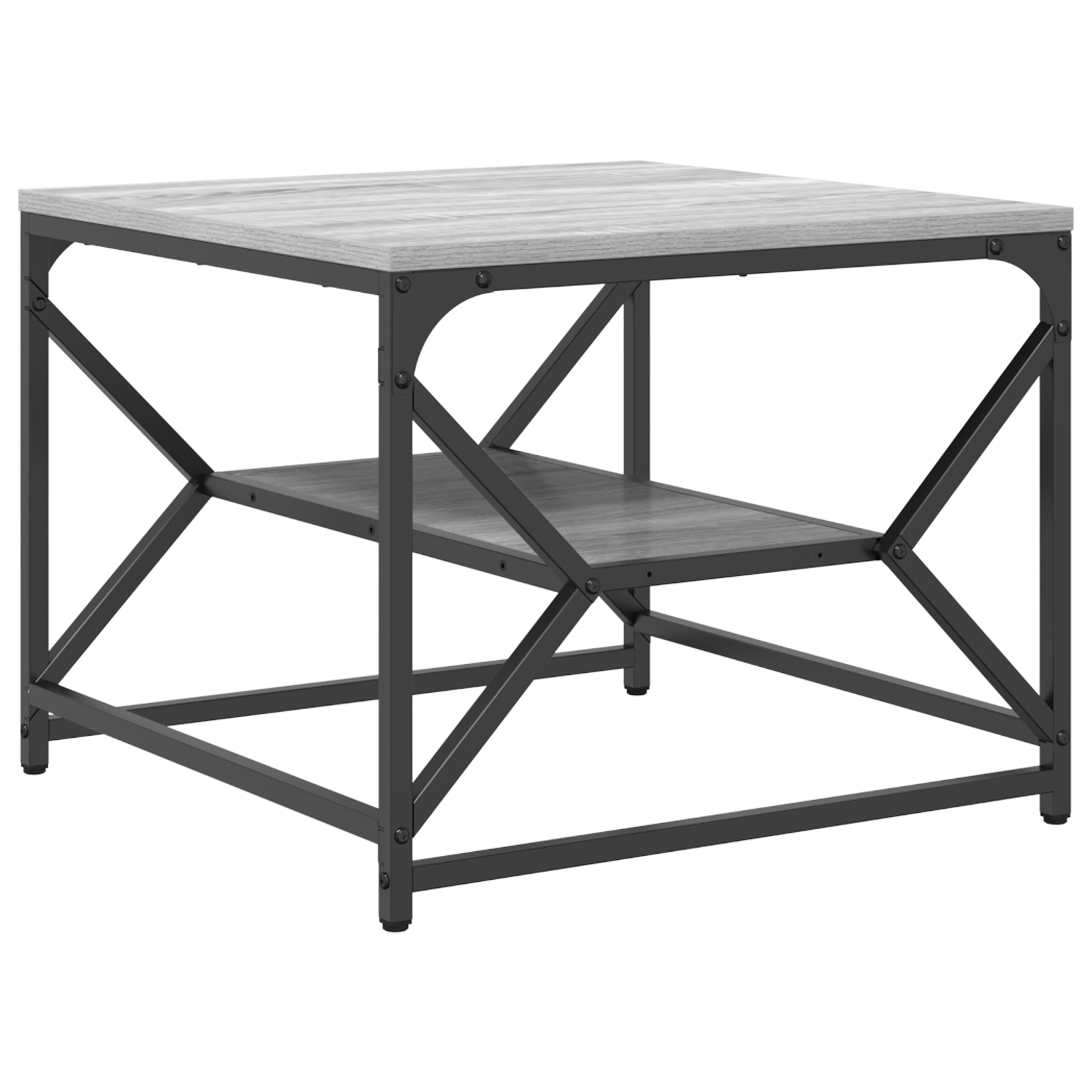 Masa de Cafea cu Raft - Gri Sonoma - 51x50x40 cm - Din Lemn Prelucrat — imaginea 5